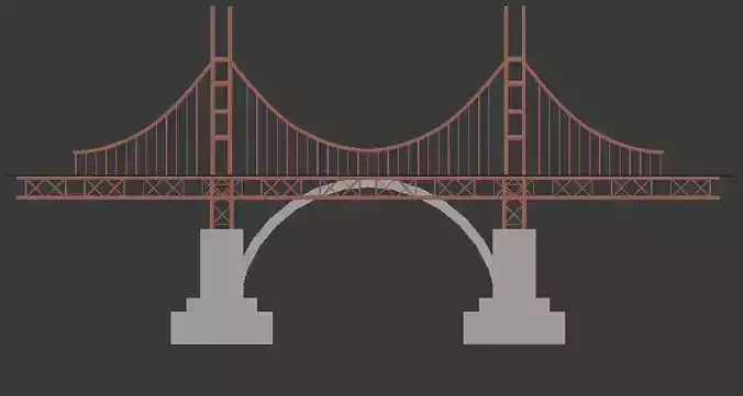 San Francisco Bridge in 3D United States Free 3D print model
