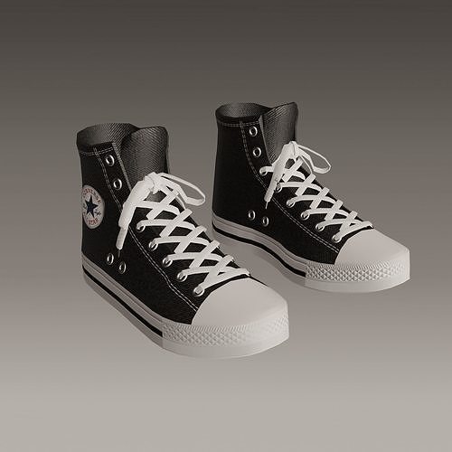 3D model Converse sneakers All Star - Low poly - 02 VR / AR