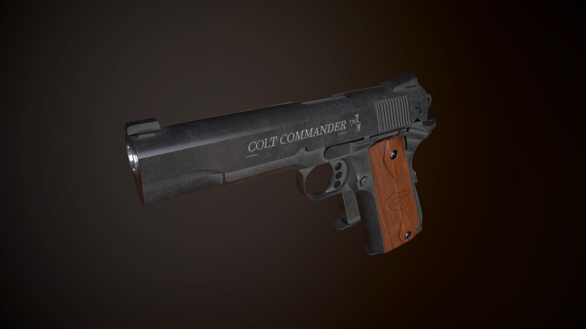 Modern Pistol 1 Low-poly 3D model_3