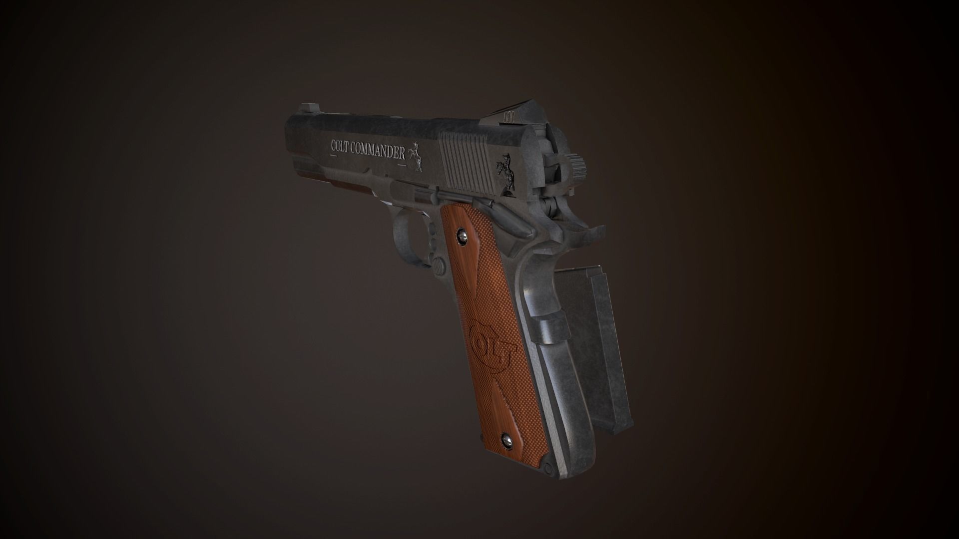 Modern Pistol 1 Low-poly 3D model_7