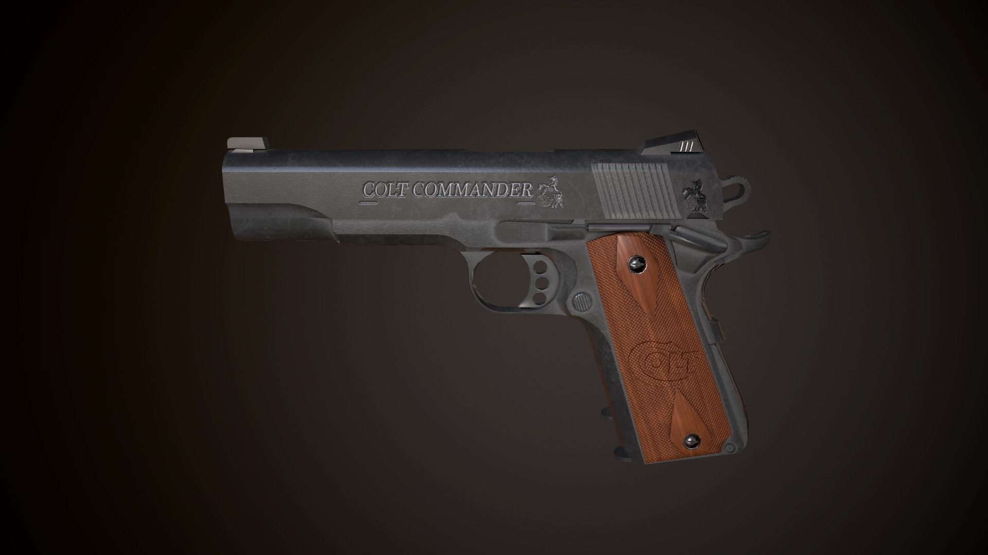 Modern Pistol 1 Low-poly 3D model_2