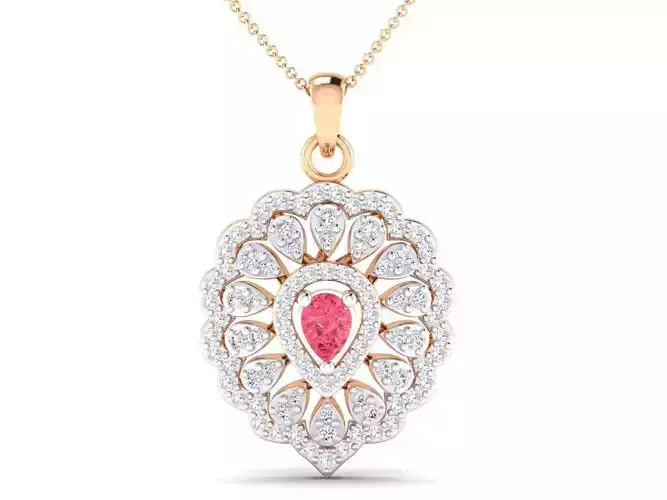 Women pendant 3dm stl render detail