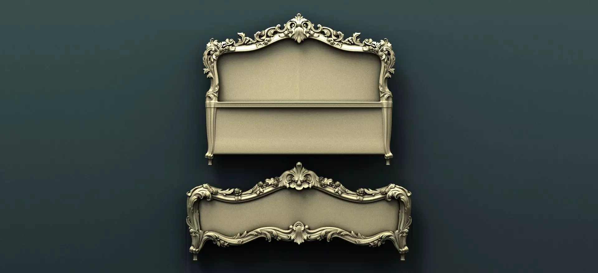 Classic Carved Bed 6 3D print model_0