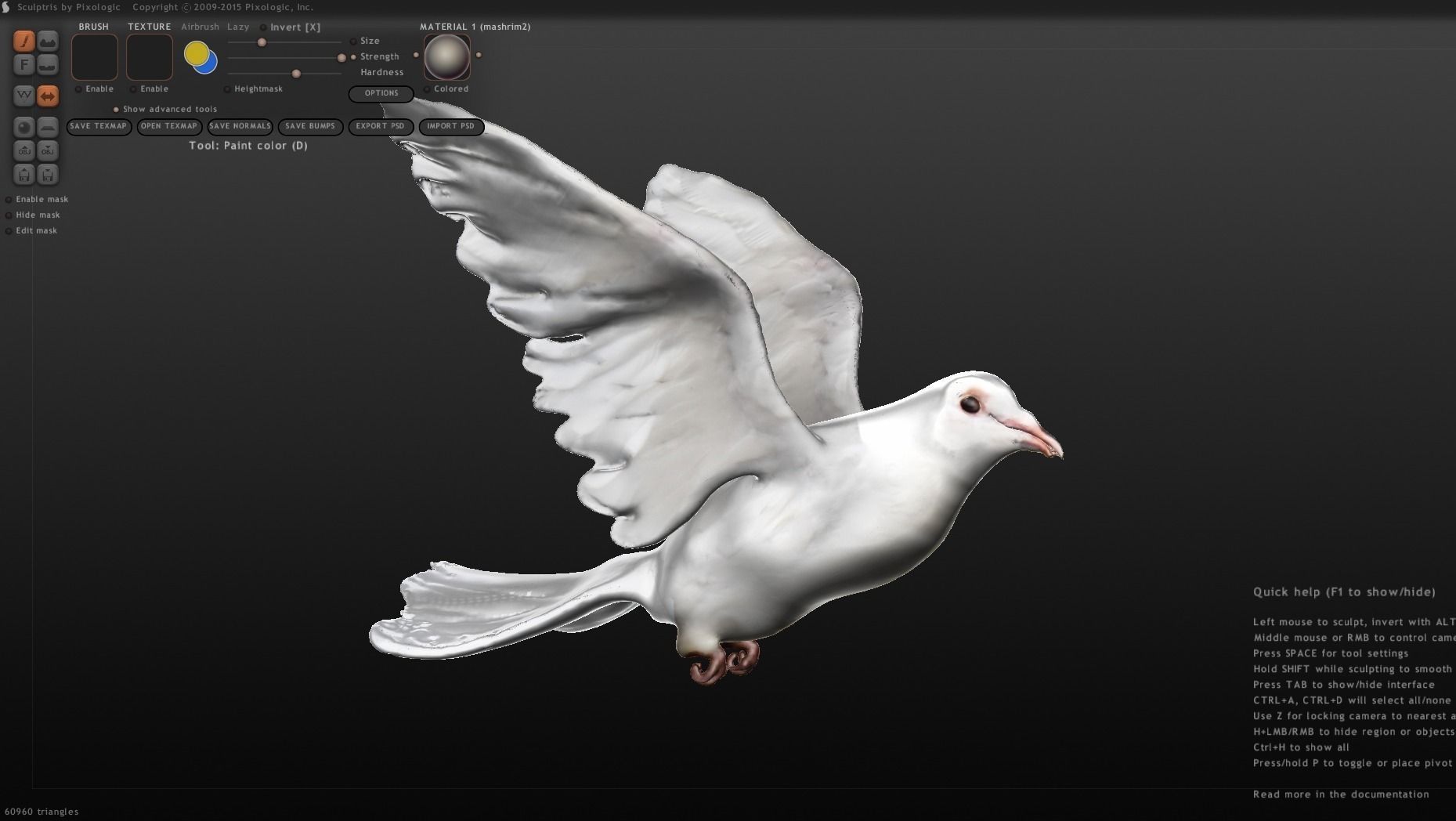 white dove 3D model_0