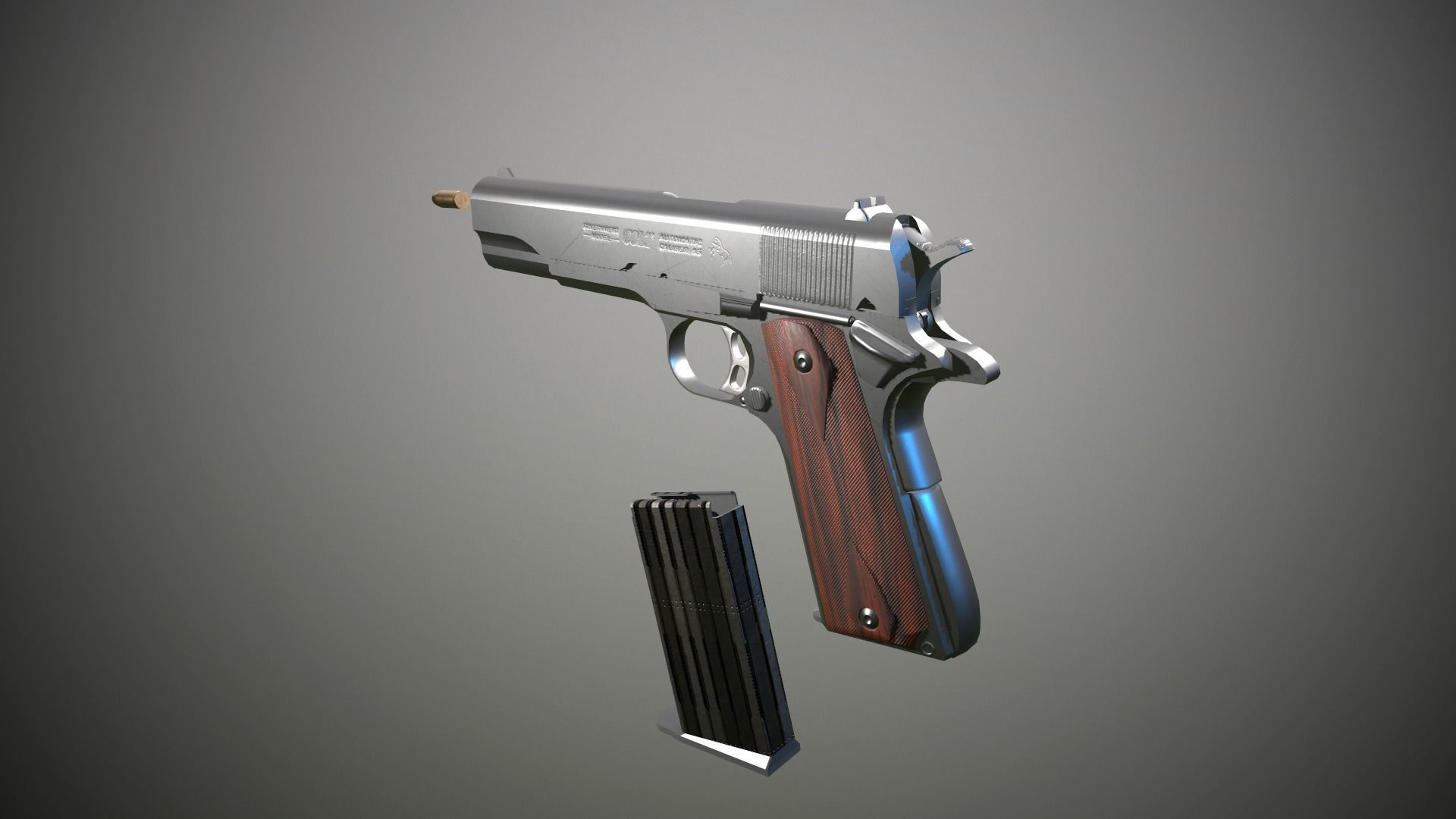 Modern Pistol 2 Low-poly 3D model_5