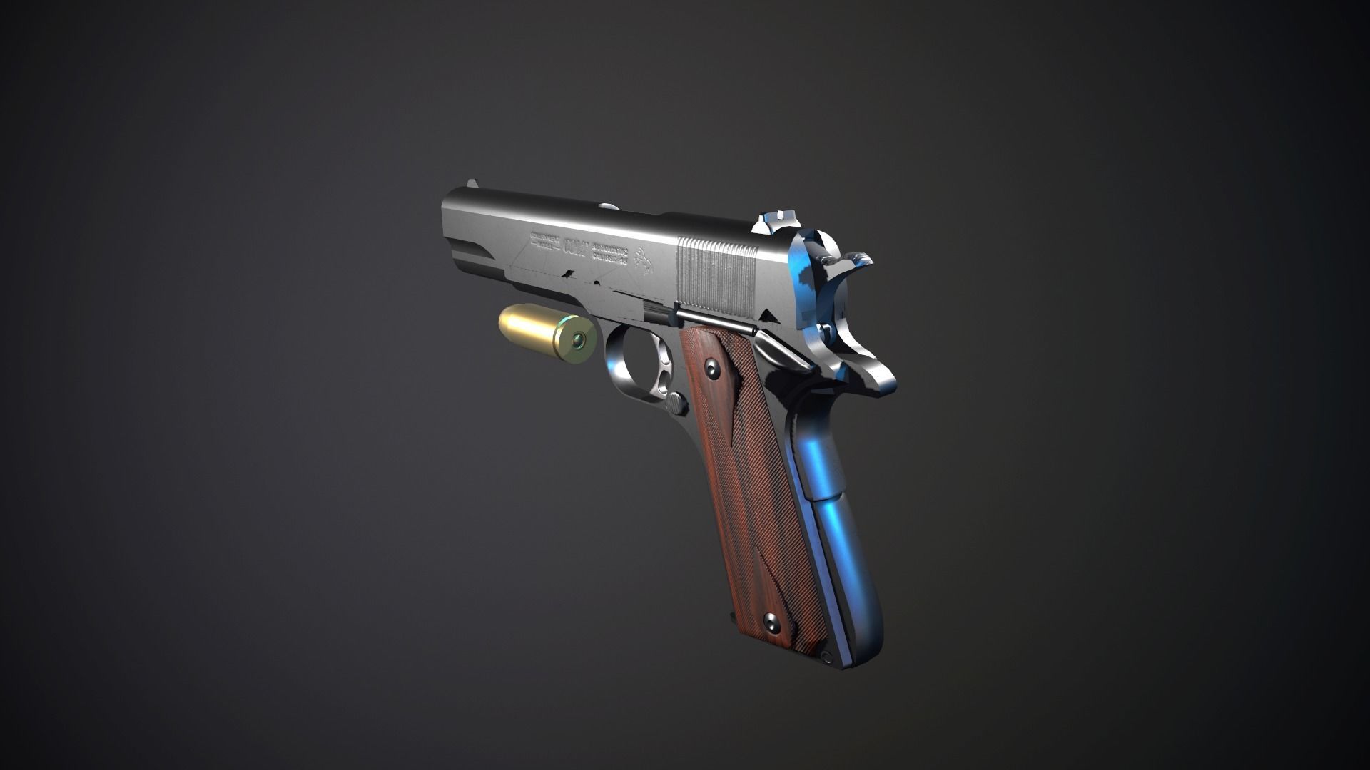 Modern Pistol 2 Low-poly 3D model_8