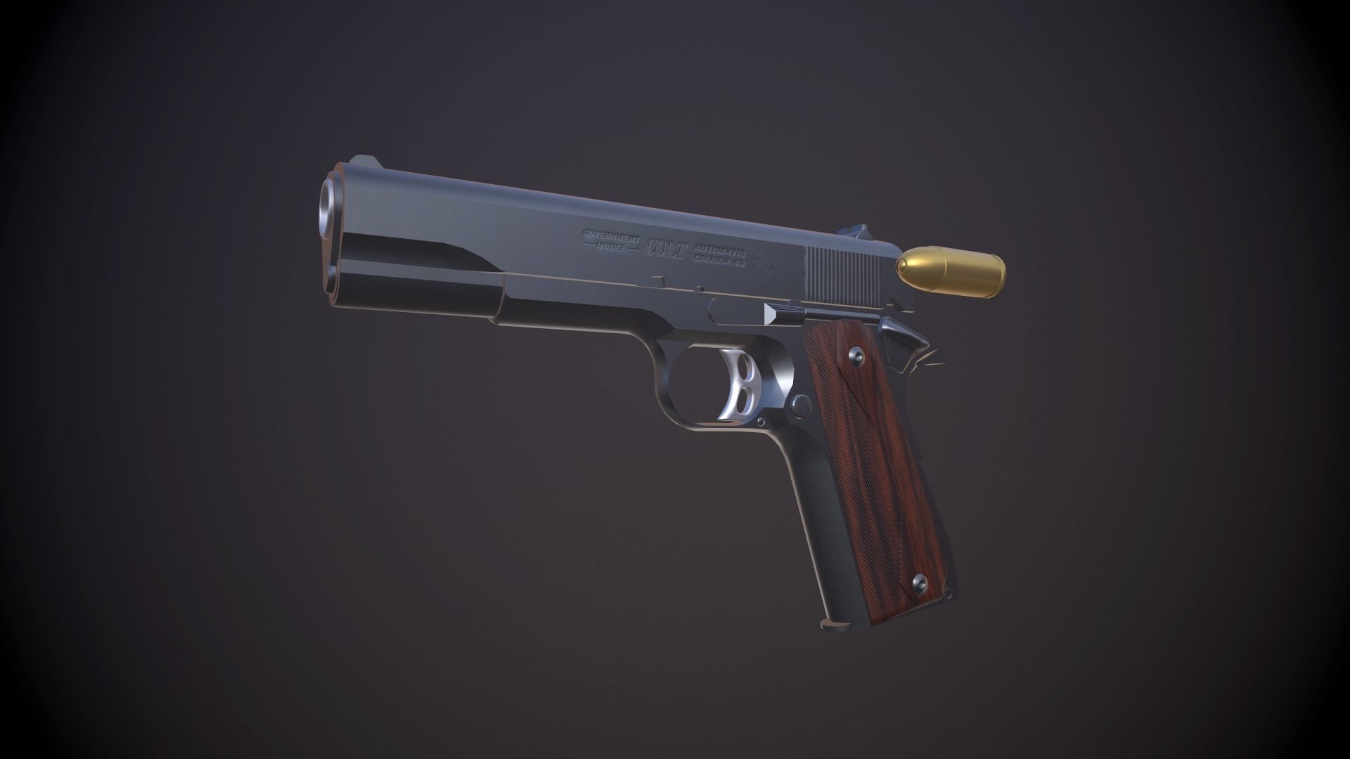 Modern Pistol 2 Low-poly 3D model_2