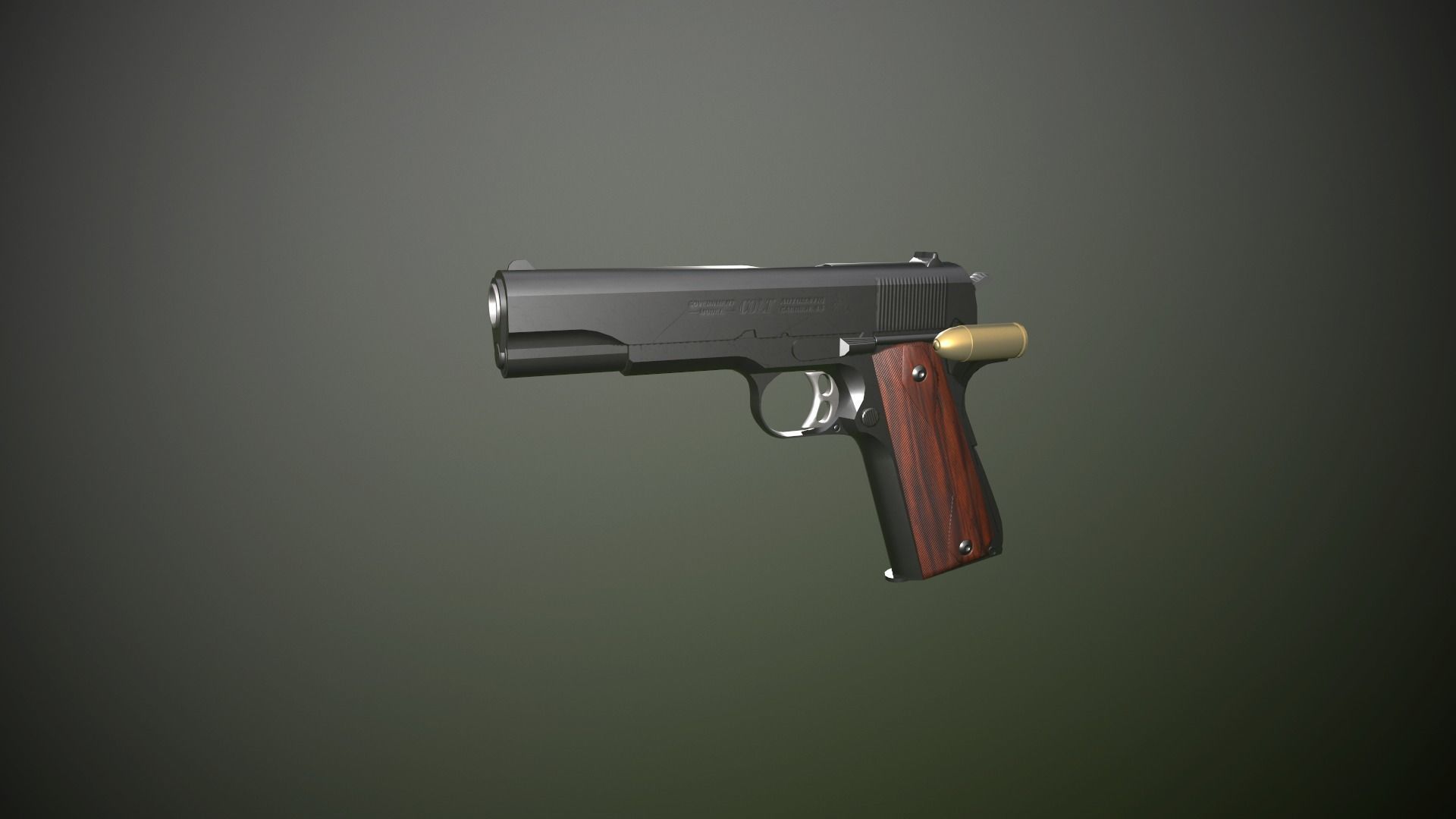 Modern Pistol 2 Low-poly 3D model_11