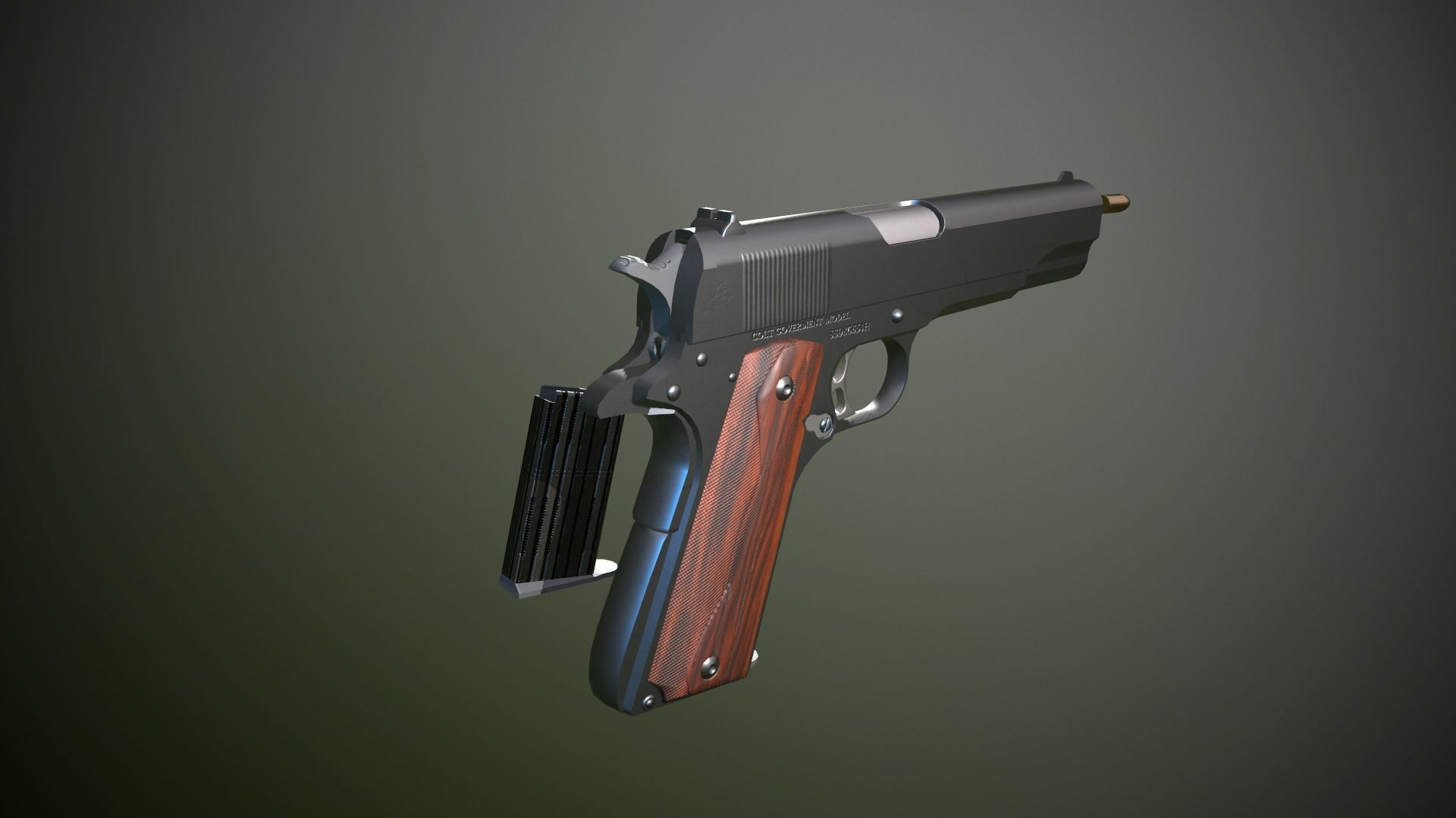 Modern Pistol 2 Low-poly 3D model_6