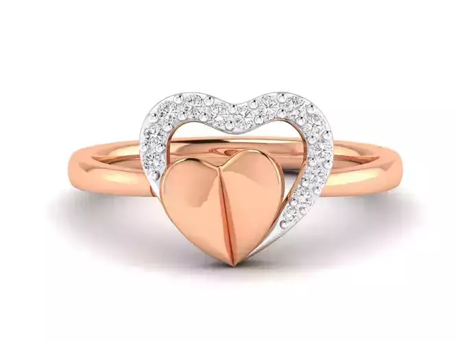 Women Heart Ring 3dm stl render detail