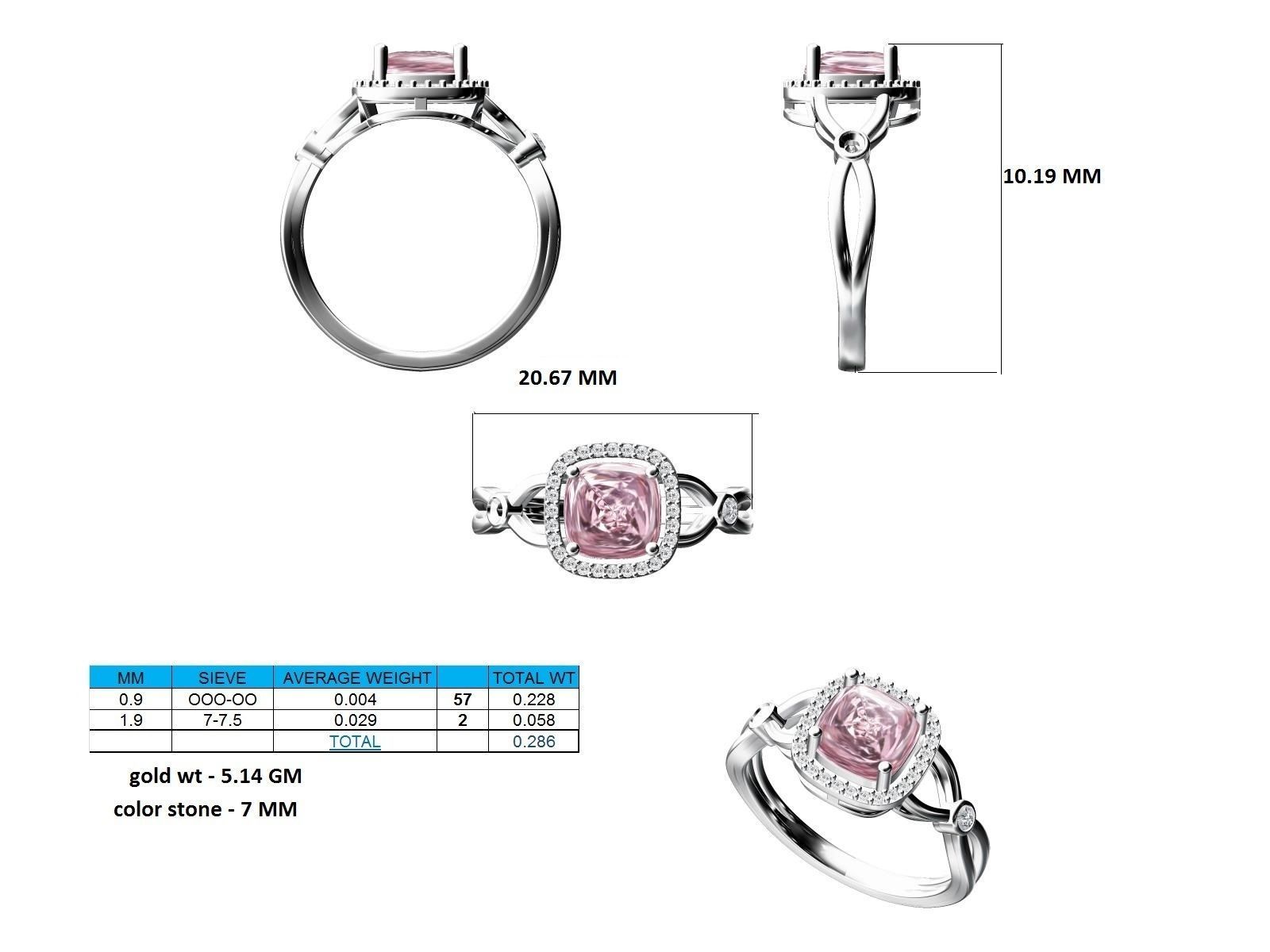 Women Ring 3dm stl render detail 3D print model_23