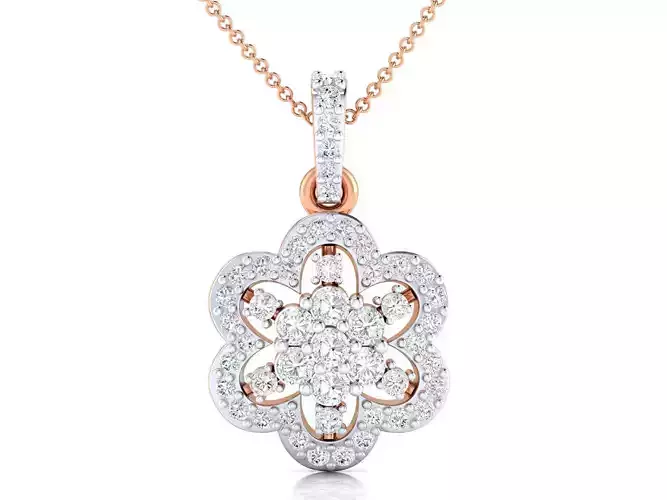 Women pendant 3dm stl render detail