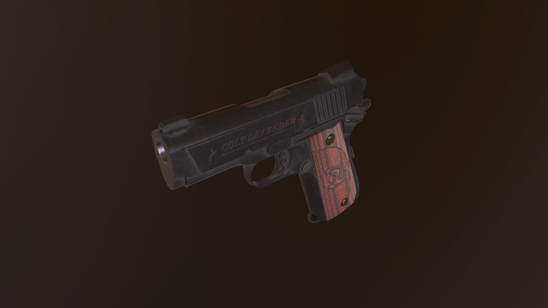 Modern Pistol 3 Low-poly 3D model_6