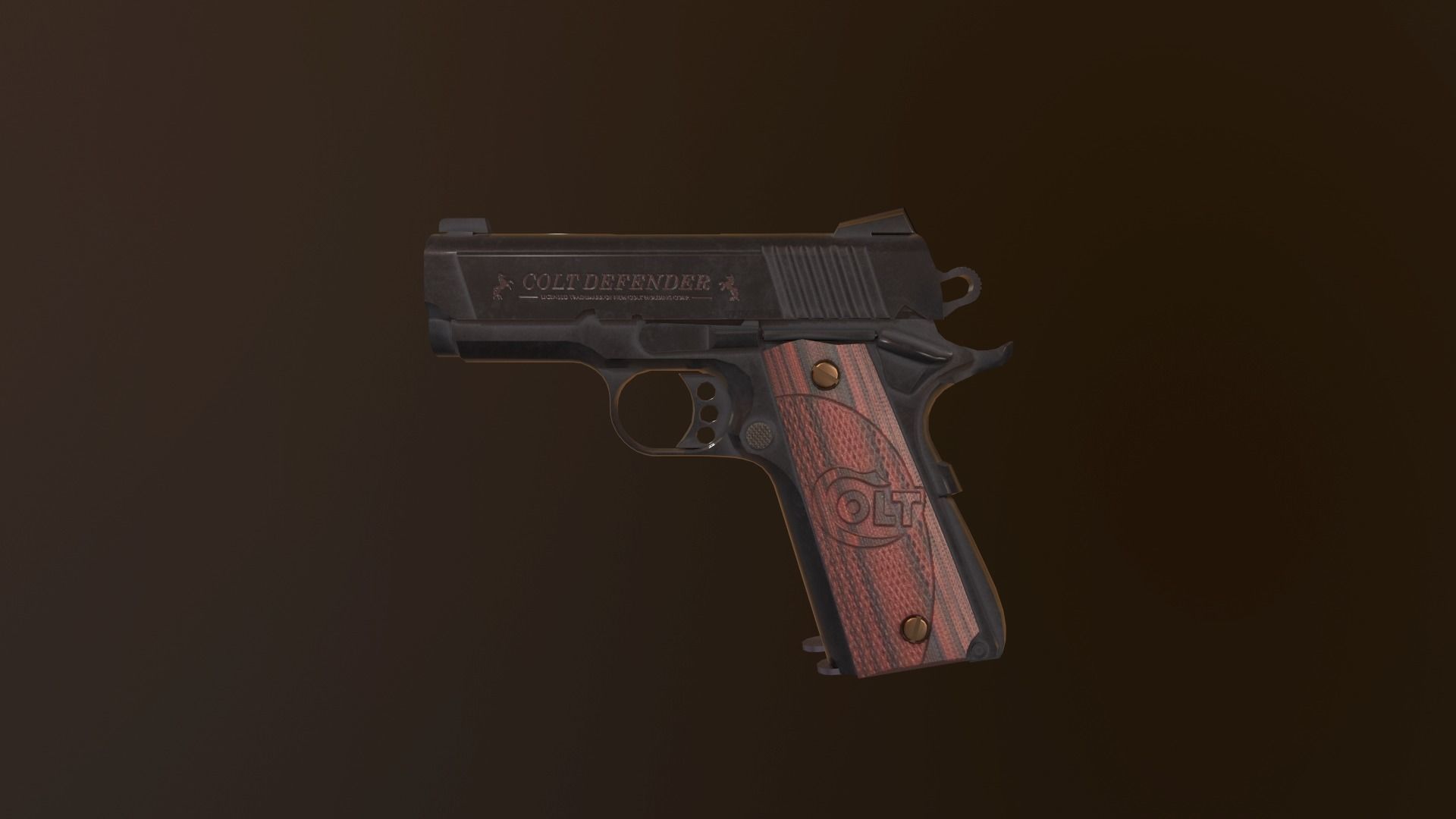 Modern Pistol 3 Low-poly 3D model_1