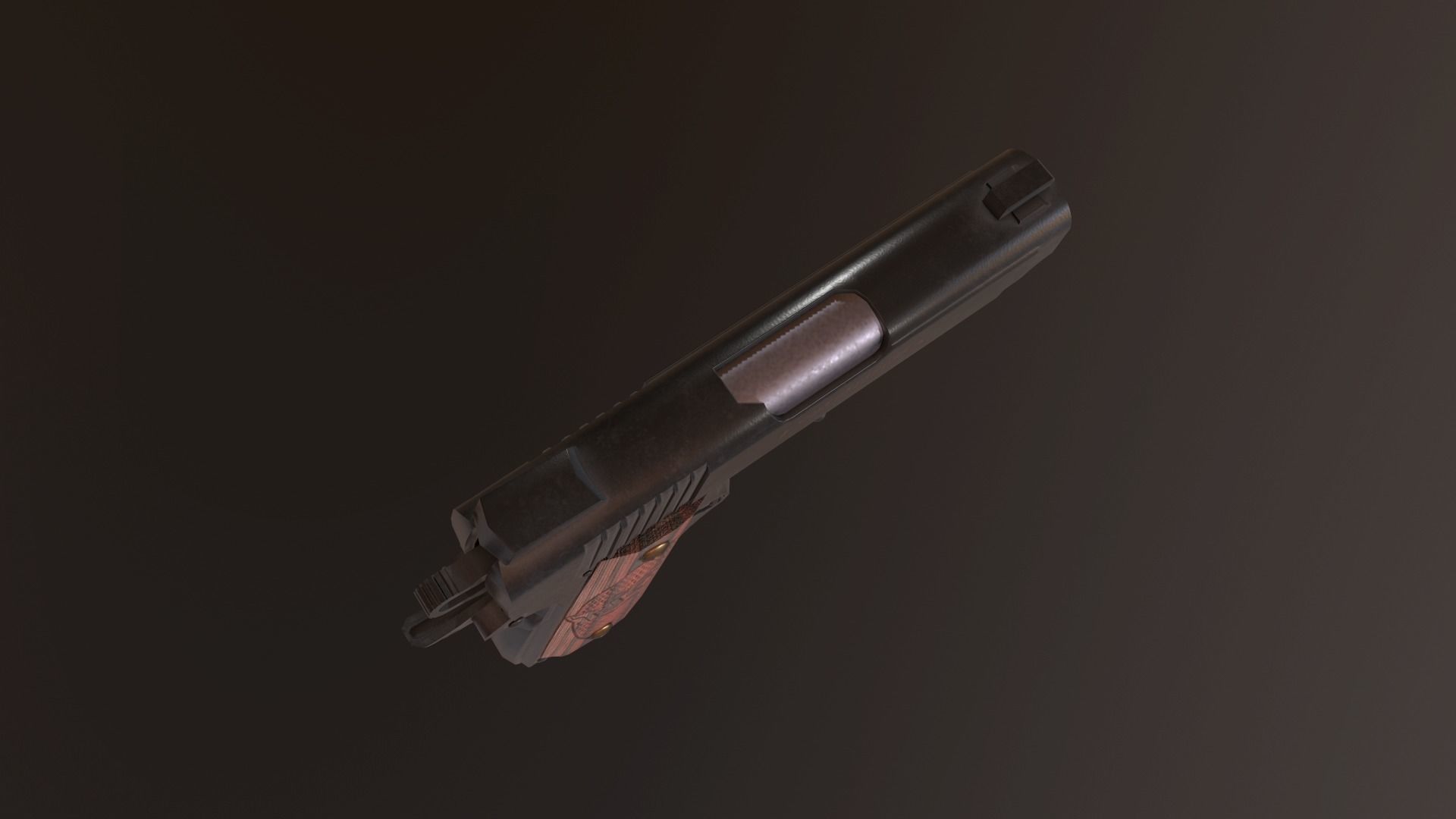 Modern Pistol 3 Low-poly 3D model_4