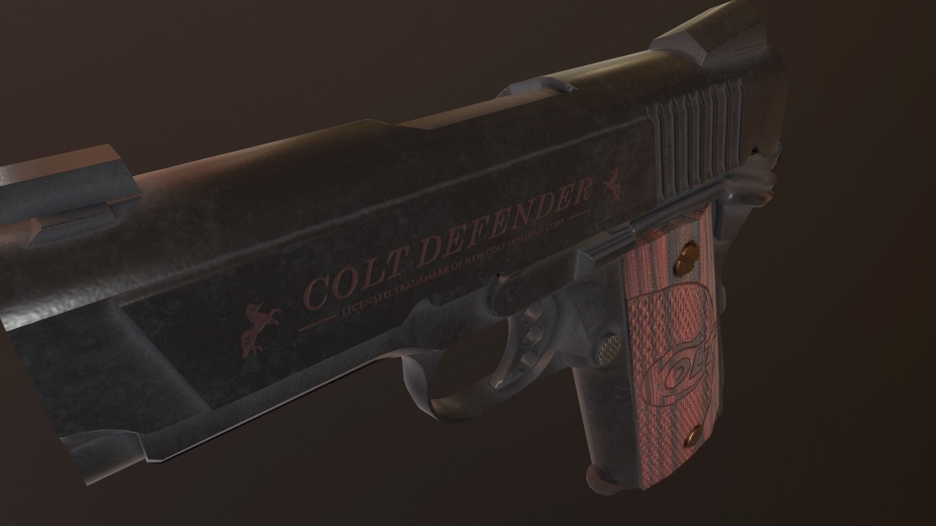 Modern Pistol 3 Low-poly 3D model_8