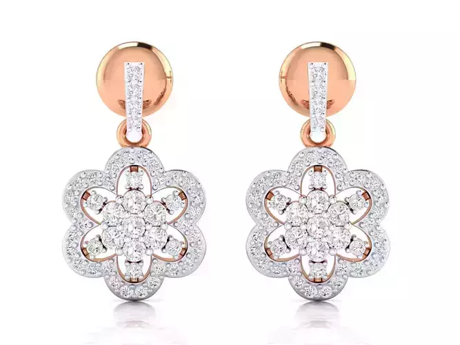 Women Earrings 3dm stl render detail 