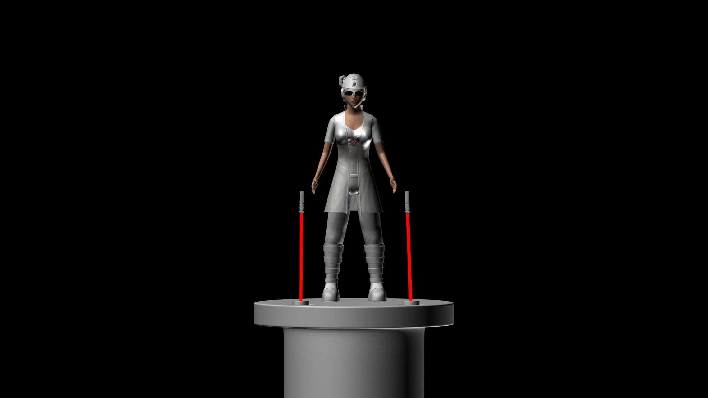 manga warrior Low-poly 3D model_3