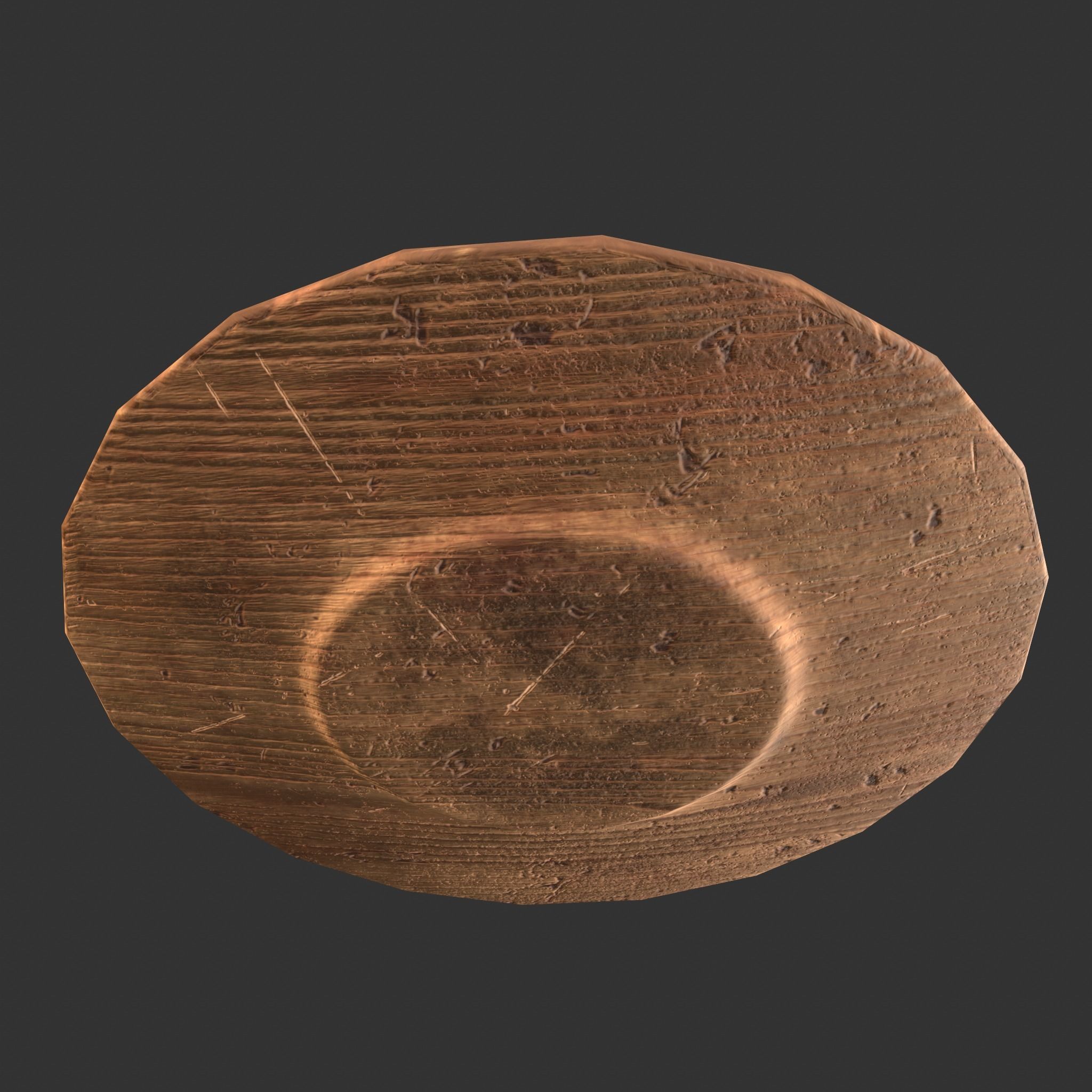 Butter Wood Plate Low-poly 3D model_18
