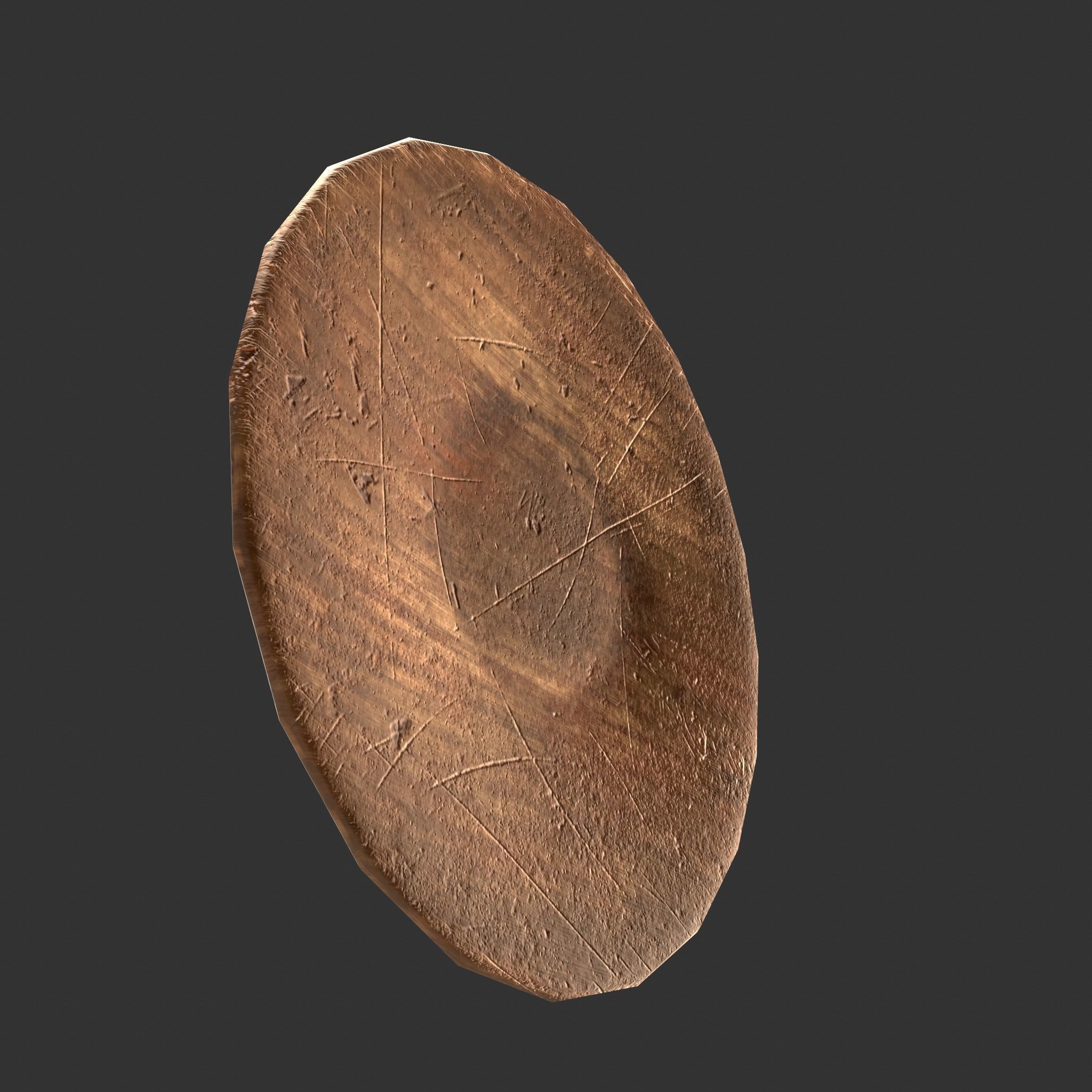 Butter Wood Plate Low-poly 3D model_21