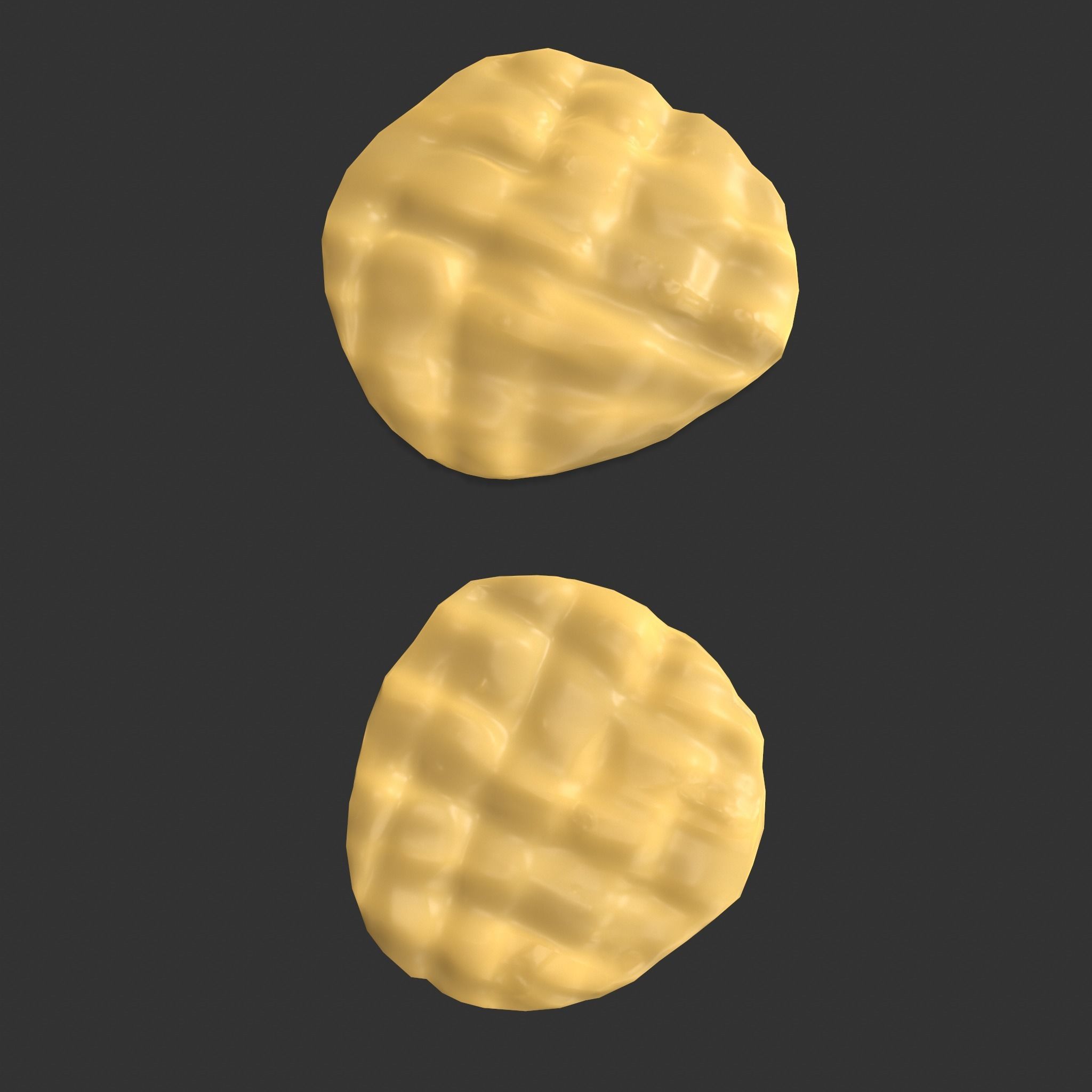 Butter Wood Plate Low-poly 3D model_7