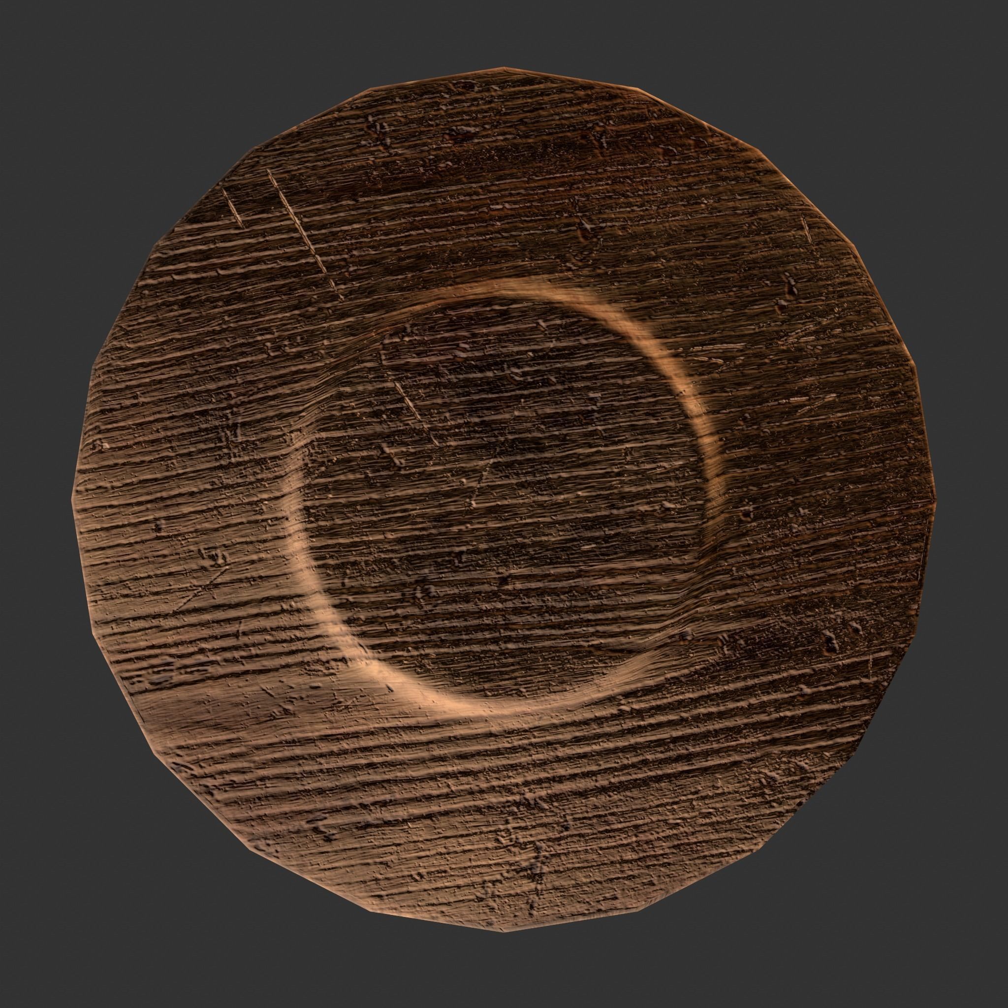 Butter Wood Plate Low-poly 3D model_24