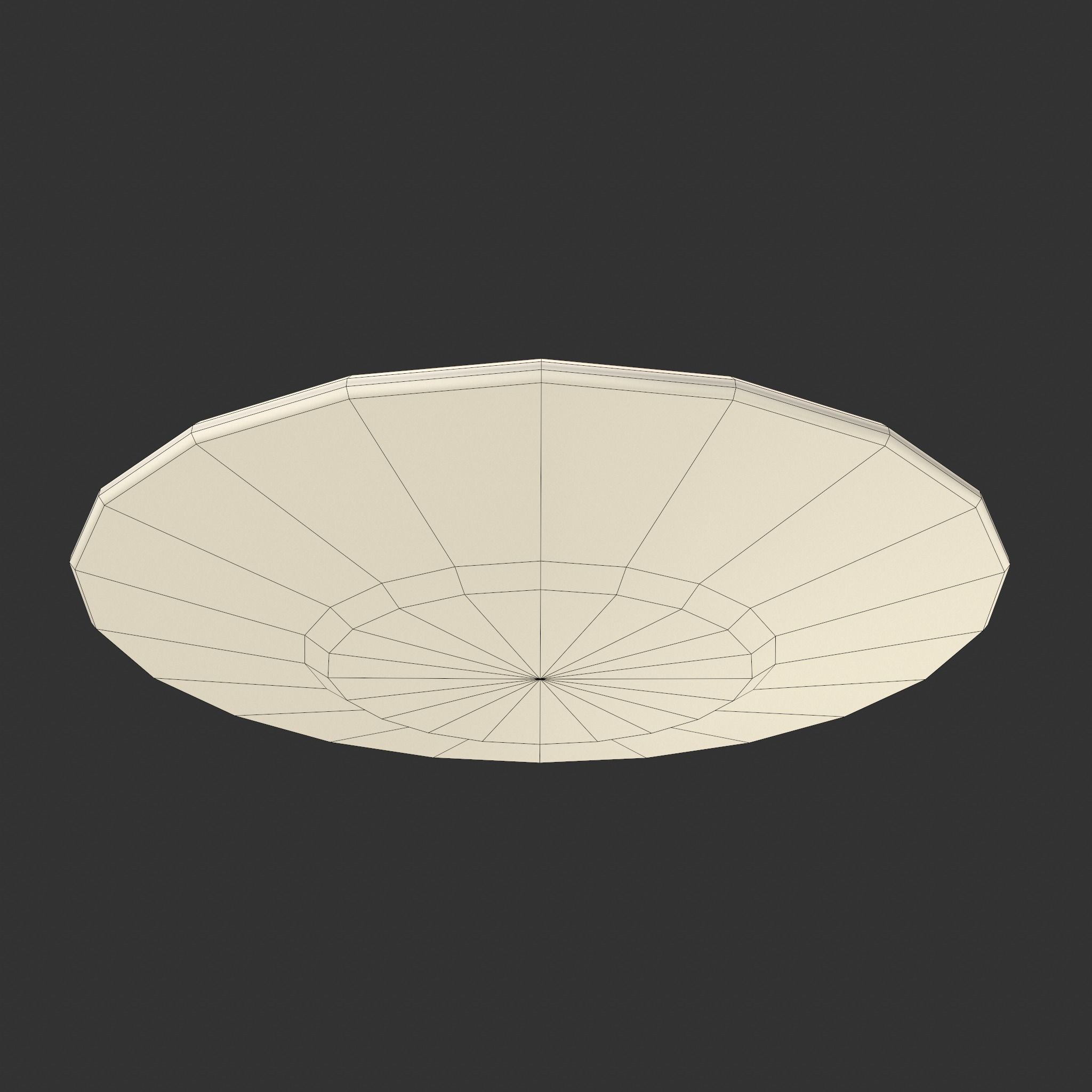 Butter Wood Plate Low-poly 3D model_30