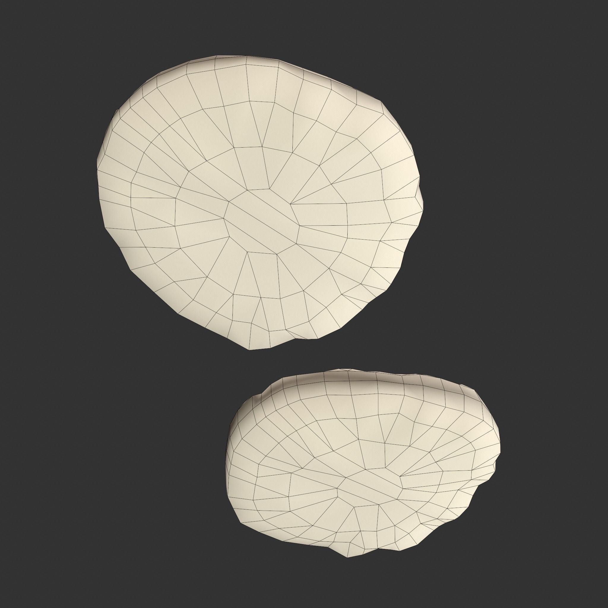 Butter Wood Plate Low-poly 3D model_25