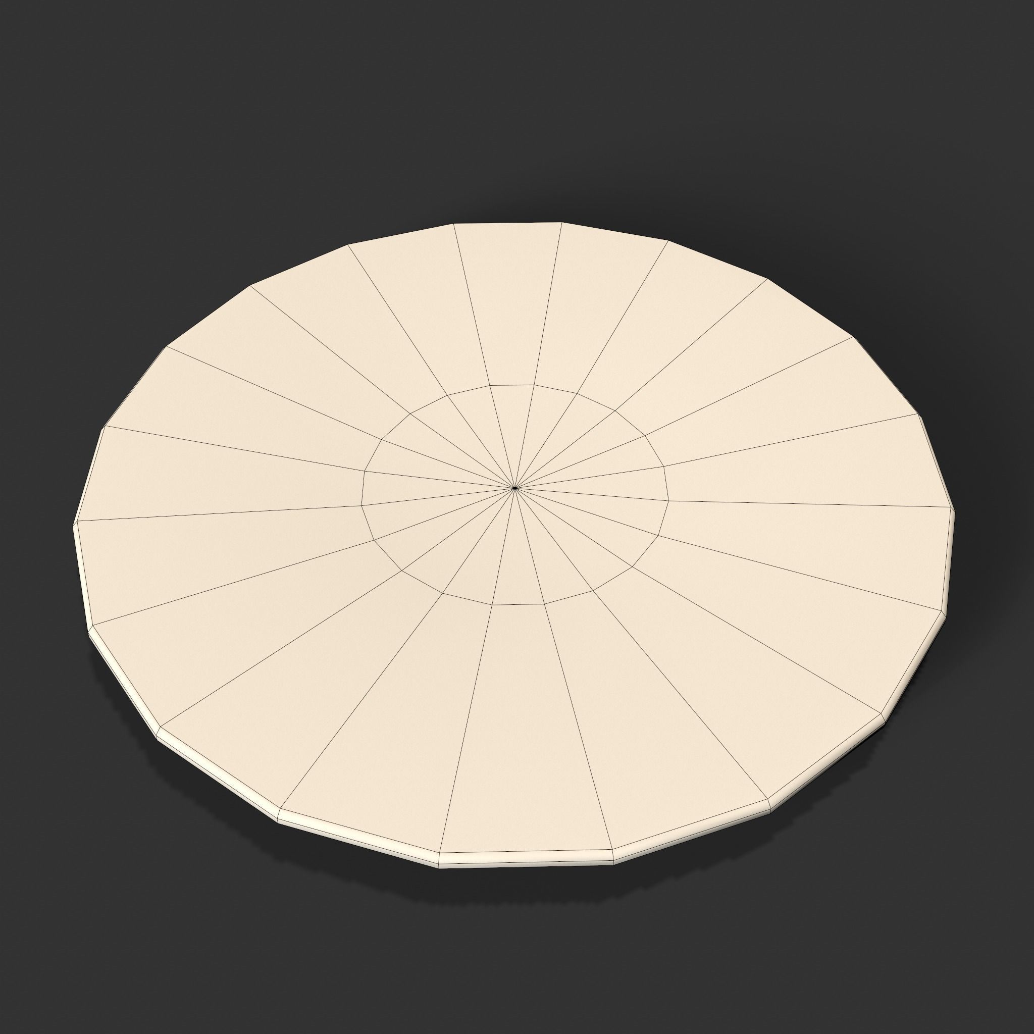 Butter Wood Plate Low-poly 3D model_29