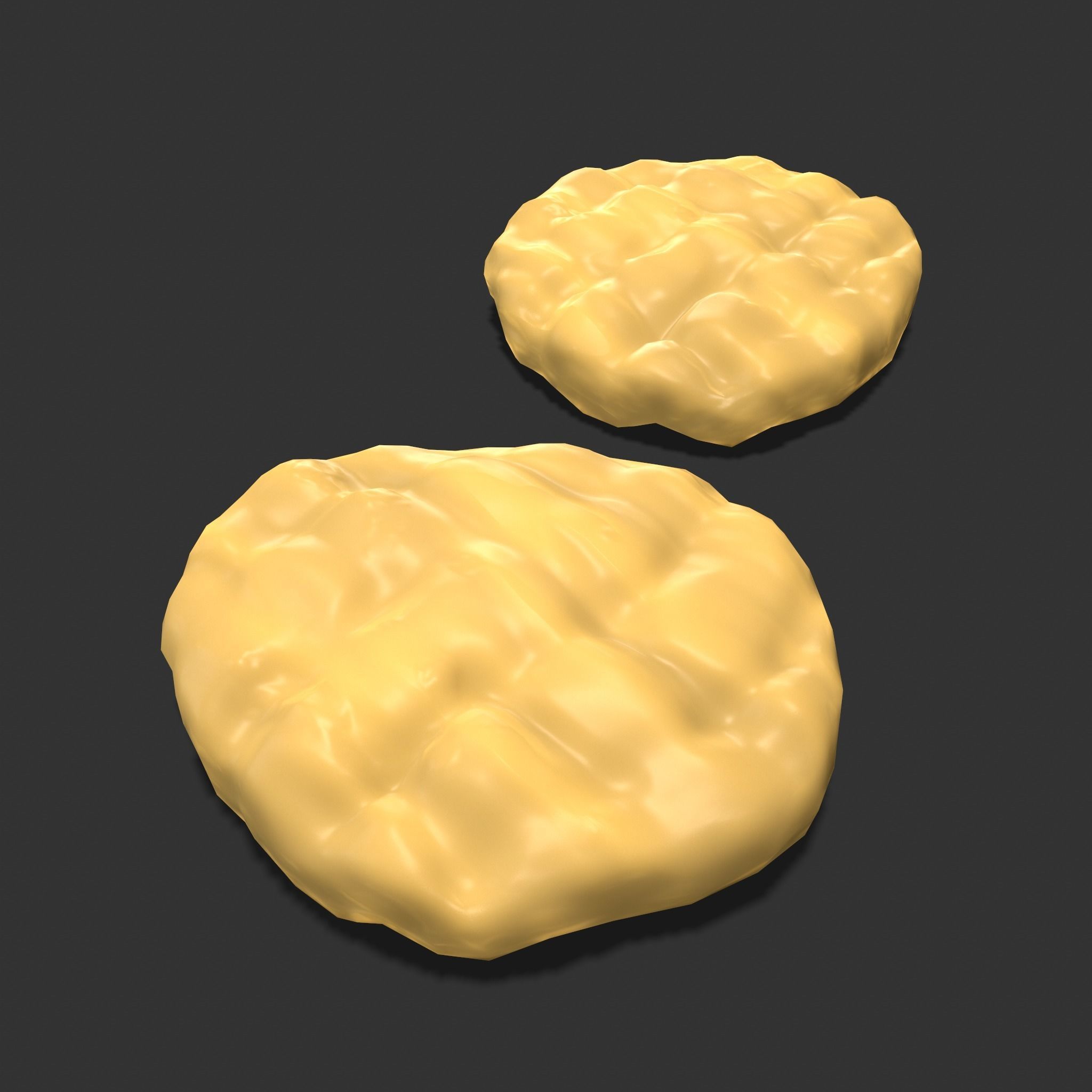 Butter Wood Plate Low-poly 3D model_9