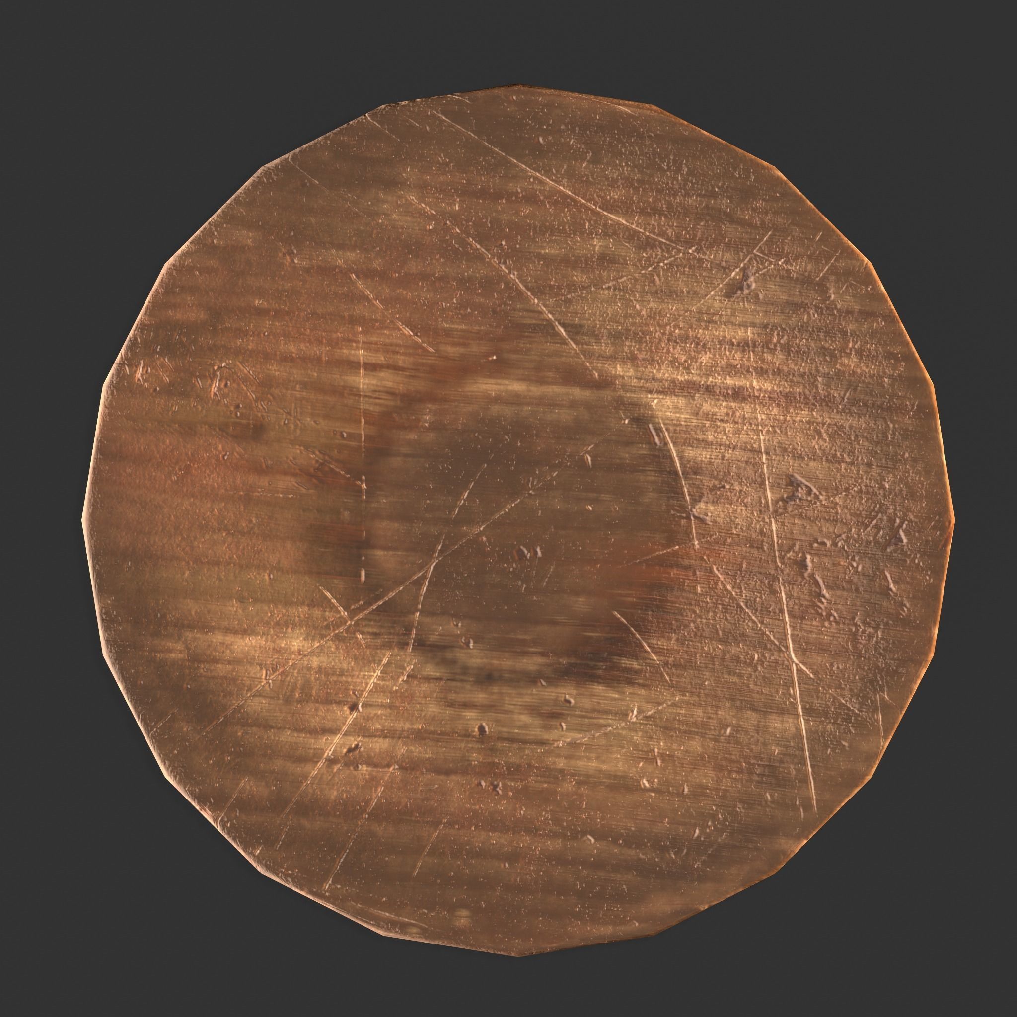 Butter Wood Plate Low-poly 3D model_23