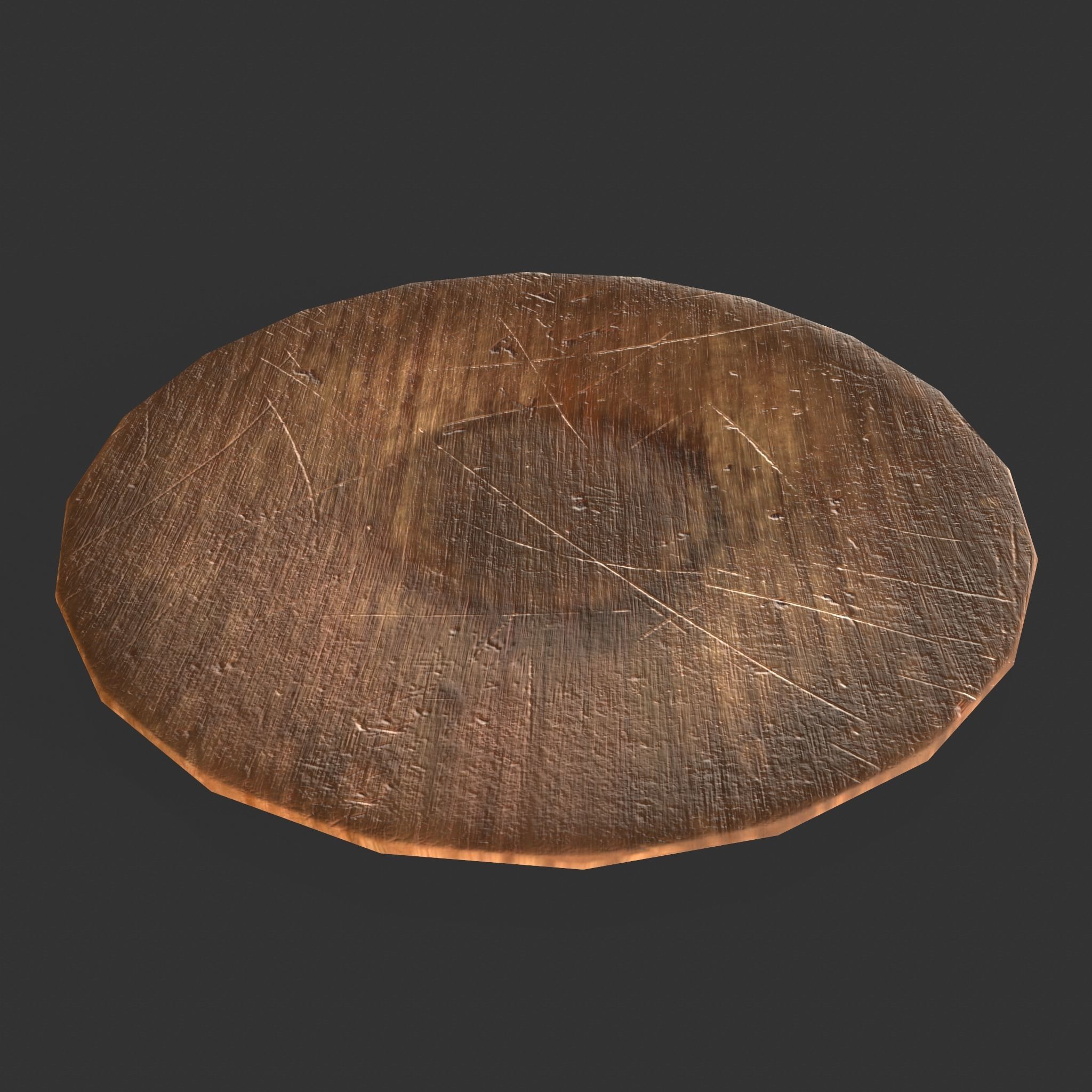 Butter Wood Plate Low-poly 3D model_11