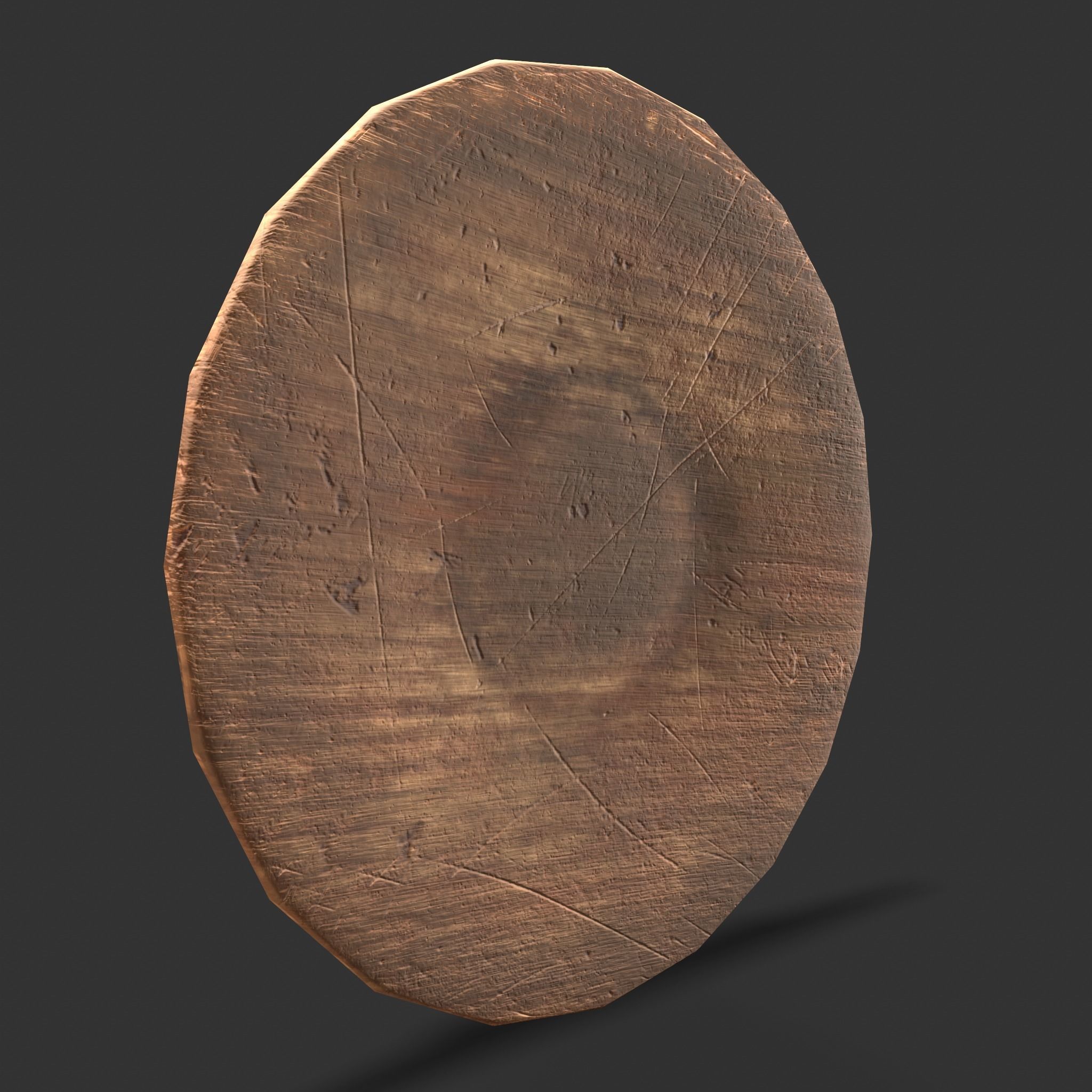 Butter Wood Plate Low-poly 3D model_19