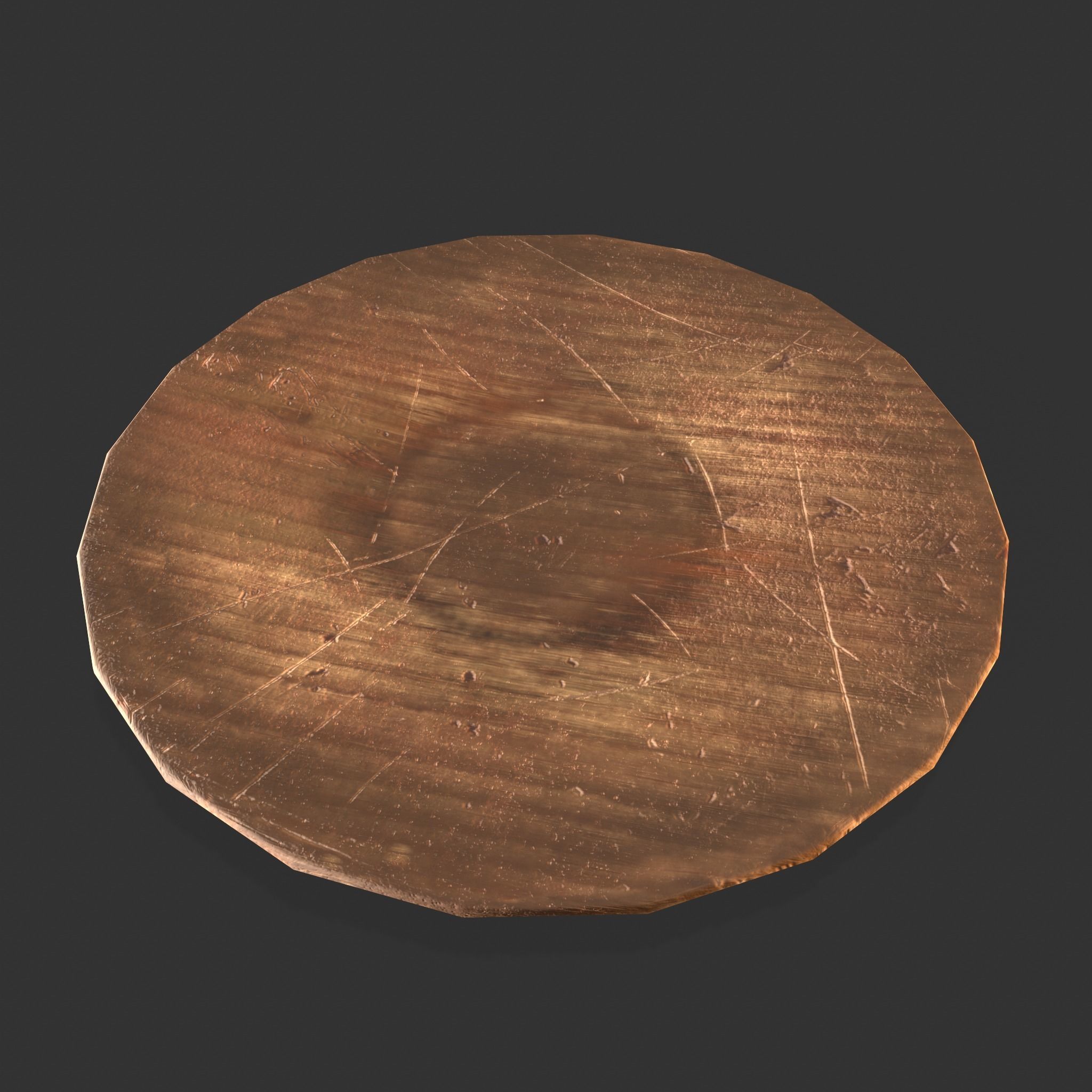 Butter Wood Plate Low-poly 3D model_22