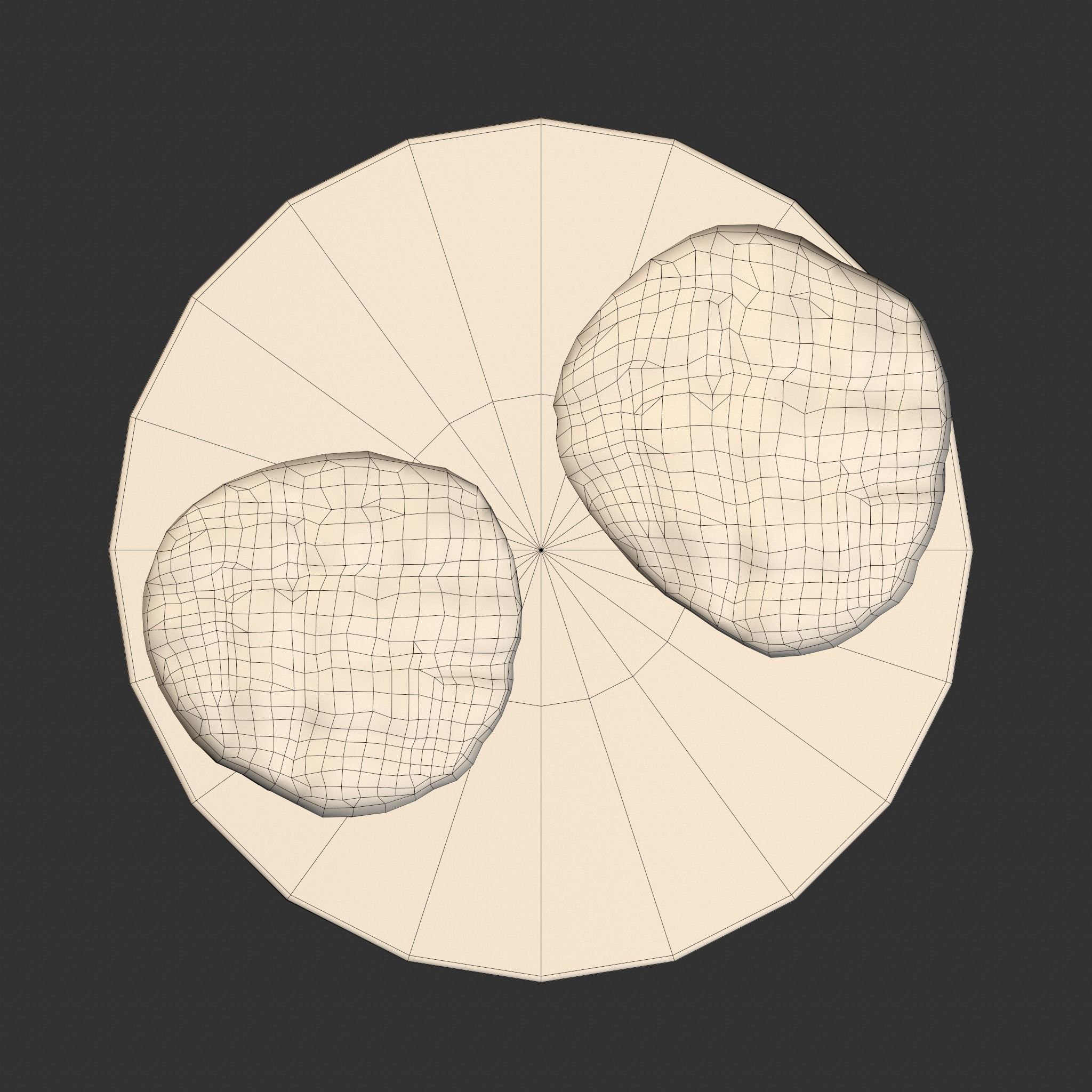 Butter Wood Plate Low-poly 3D model_4