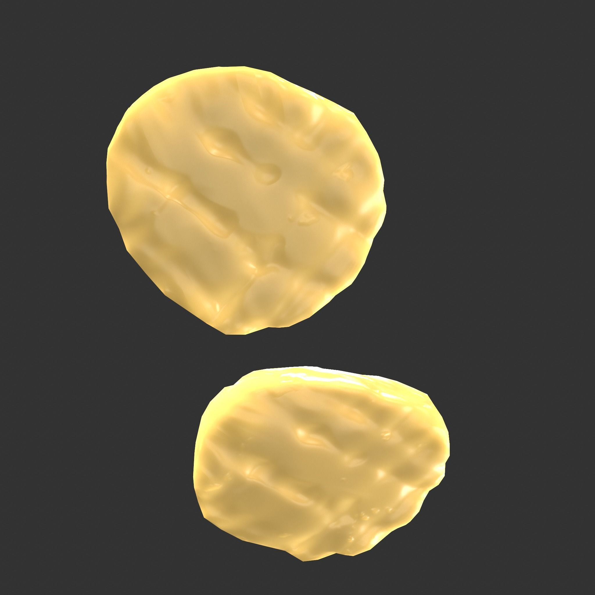 Butter Wood Plate Low-poly 3D model_8