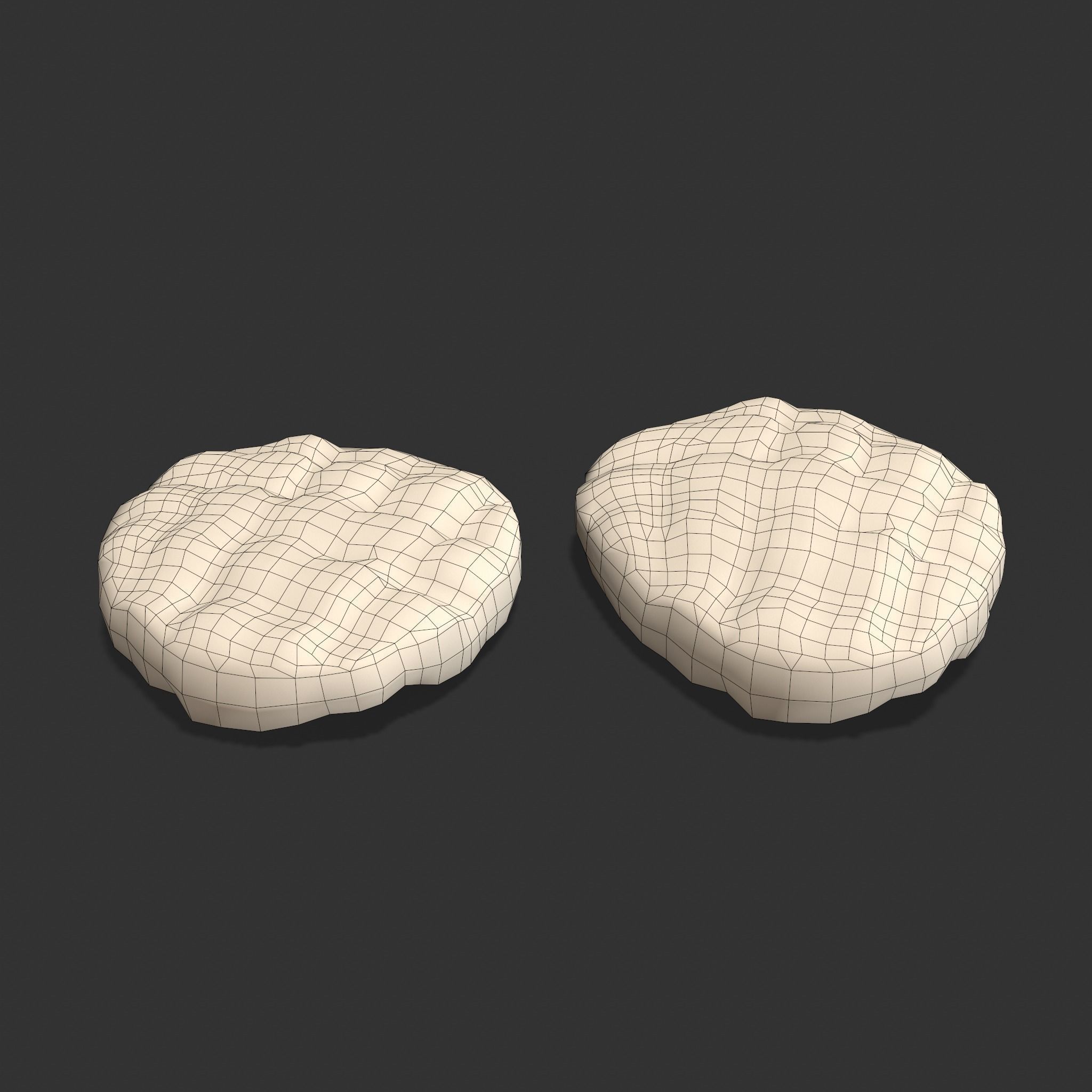 Butter Wood Plate Low-poly 3D model_28