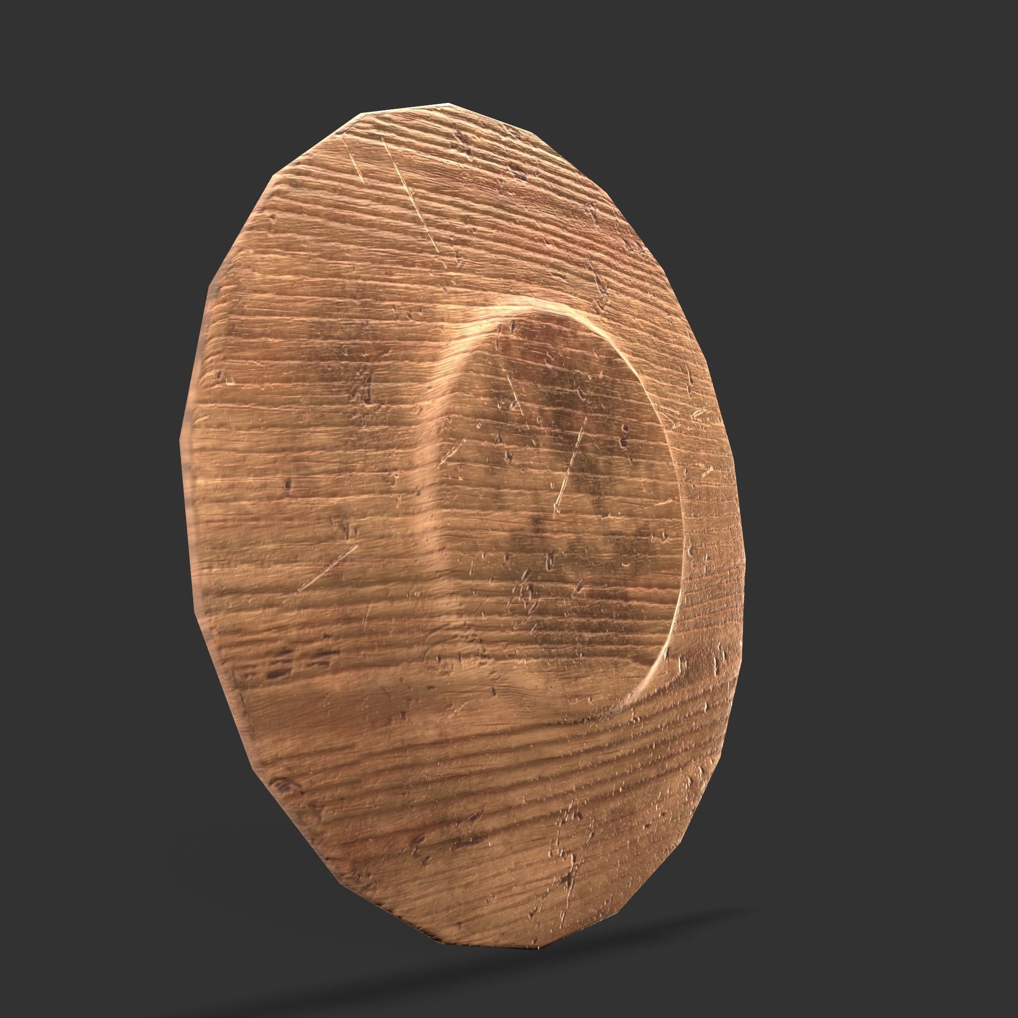 Butter Wood Plate Low-poly 3D model_20