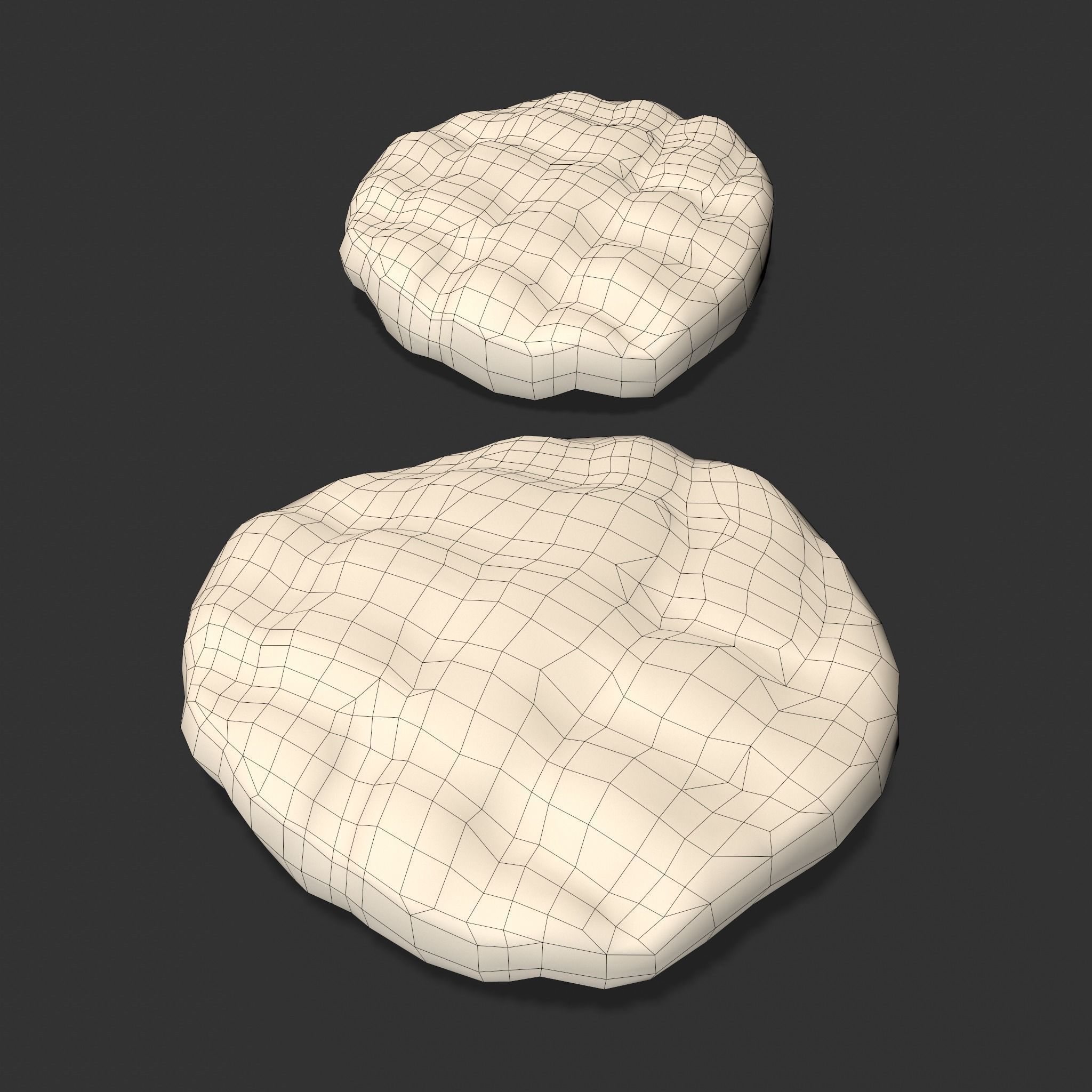 Butter Wood Plate Low-poly 3D model_26