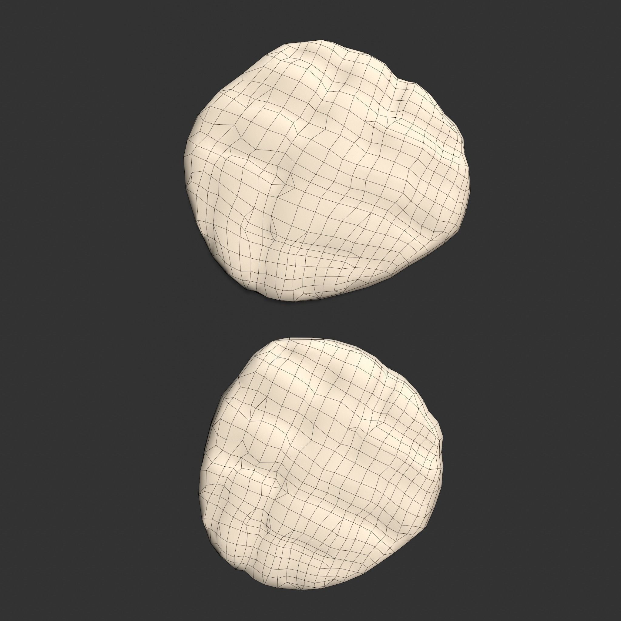 Butter Wood Plate Low-poly 3D model_27