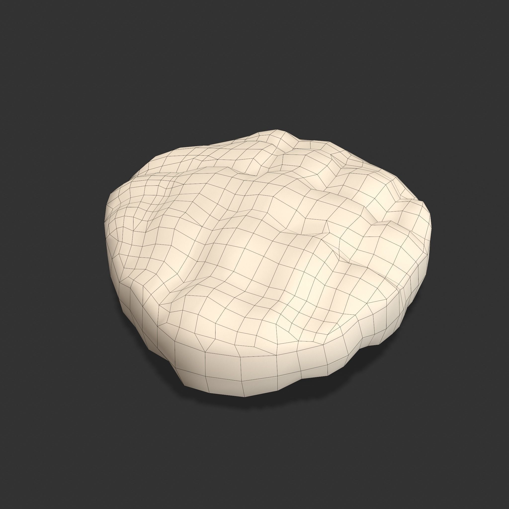 Butter Wood Plate Low-poly 3D model_16
