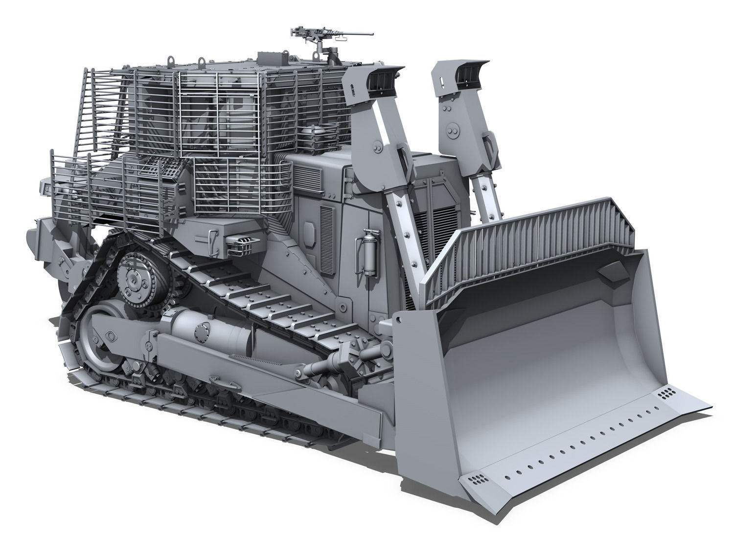 Armored D9R Bulldozer 3D model_5