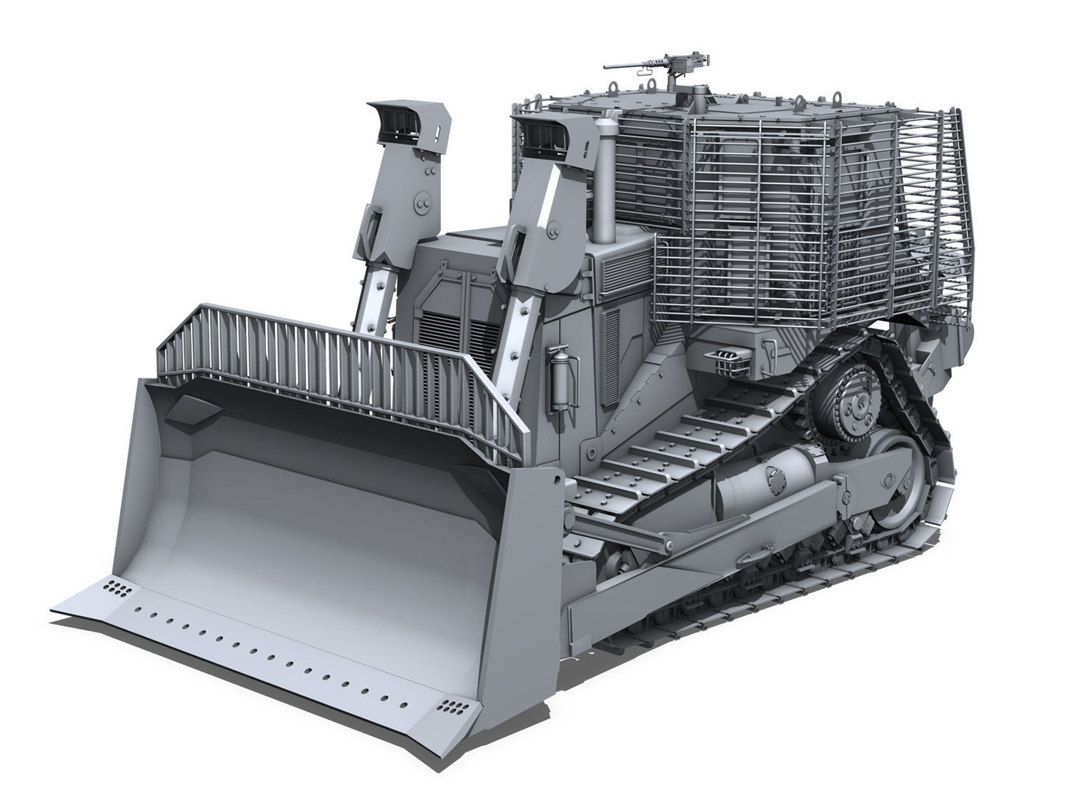 Armored D9R Bulldozer 3D model_4