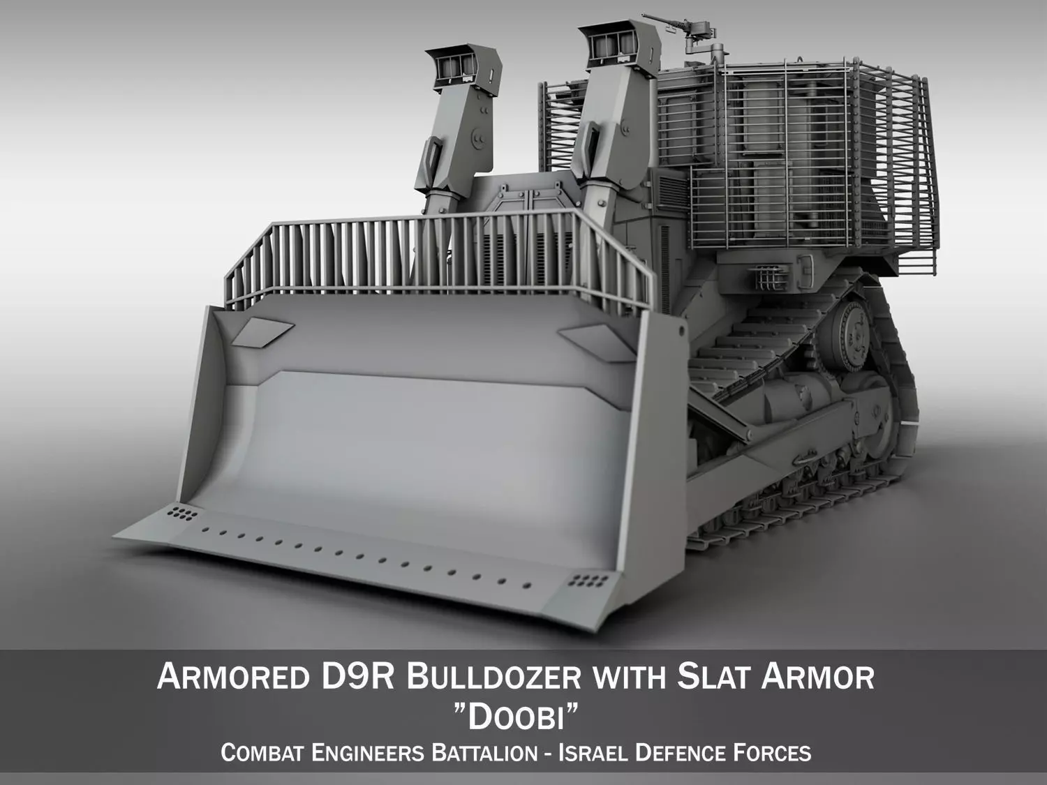 Armored D9R Bulldozer 3D model_0