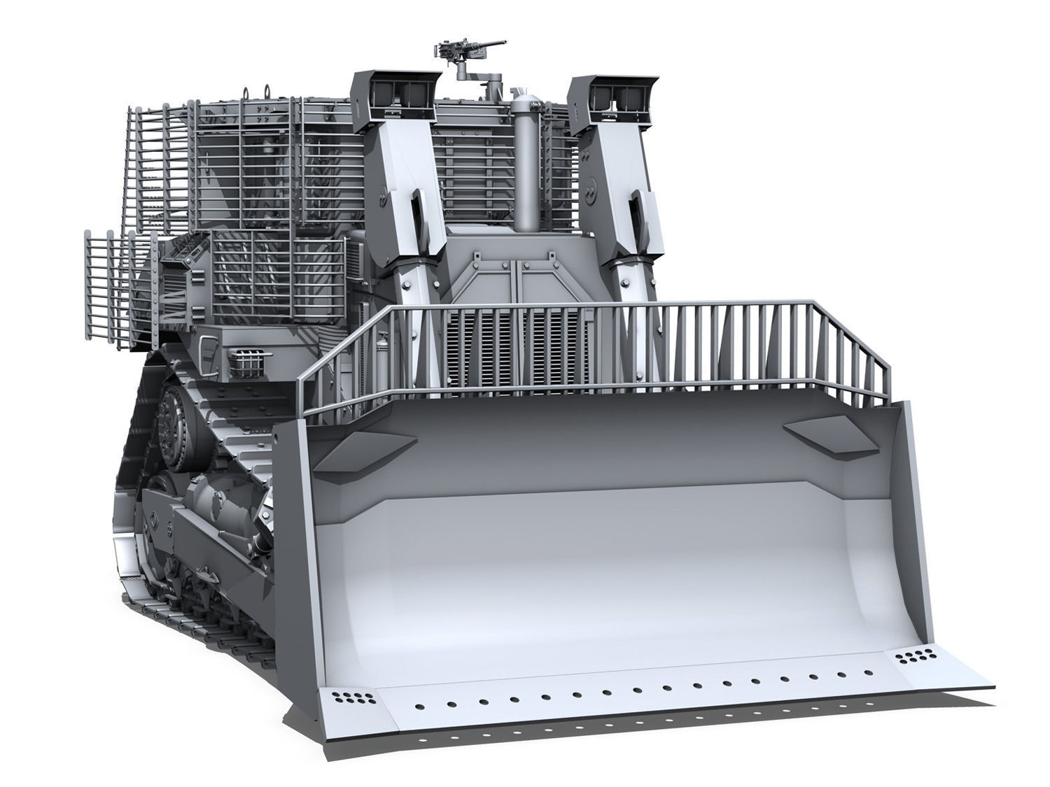 Armored D9R Bulldozer 3D model_6