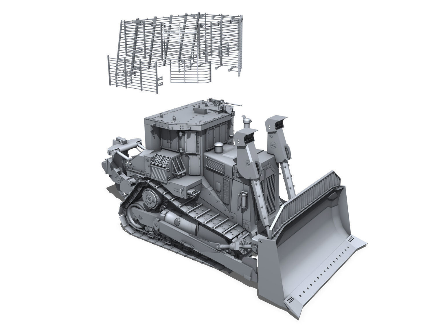Armored D9R Bulldozer 3D model_9
