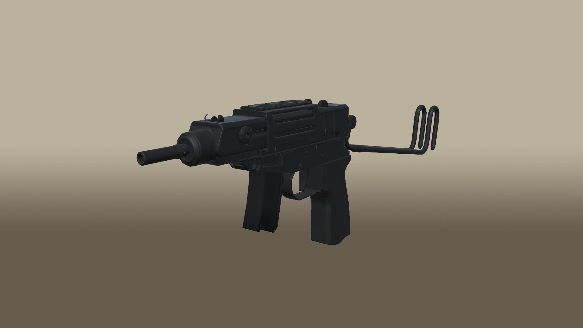Mini Machine Pistol Low-poly 3D model_6