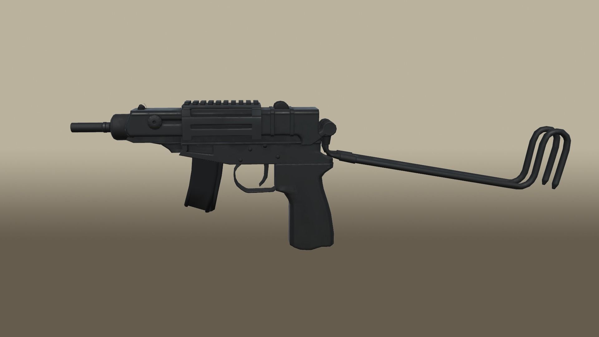 Mini Machine Pistol Low-poly 3D model_5
