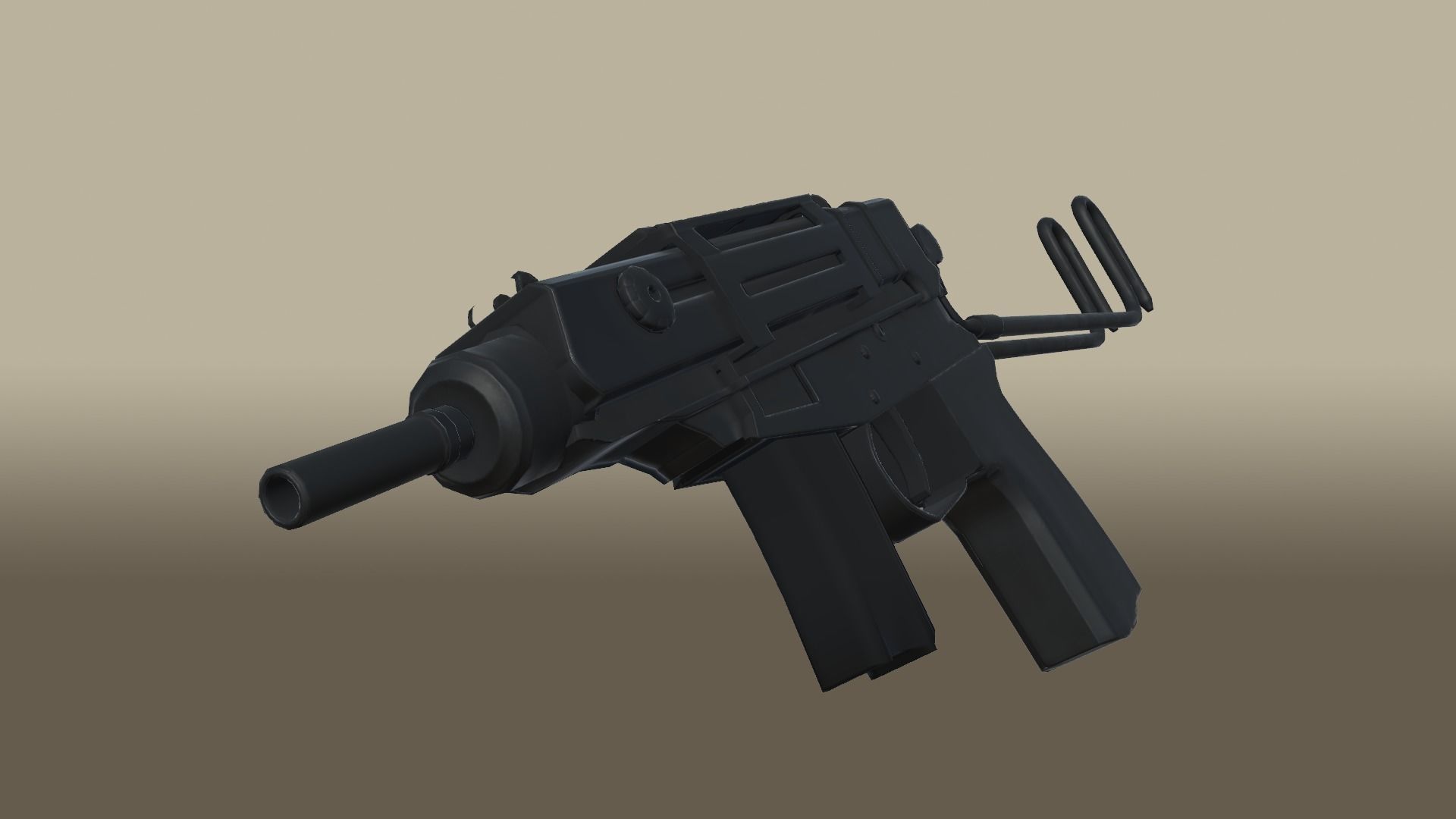 Mini Machine Pistol Low-poly 3D model_1