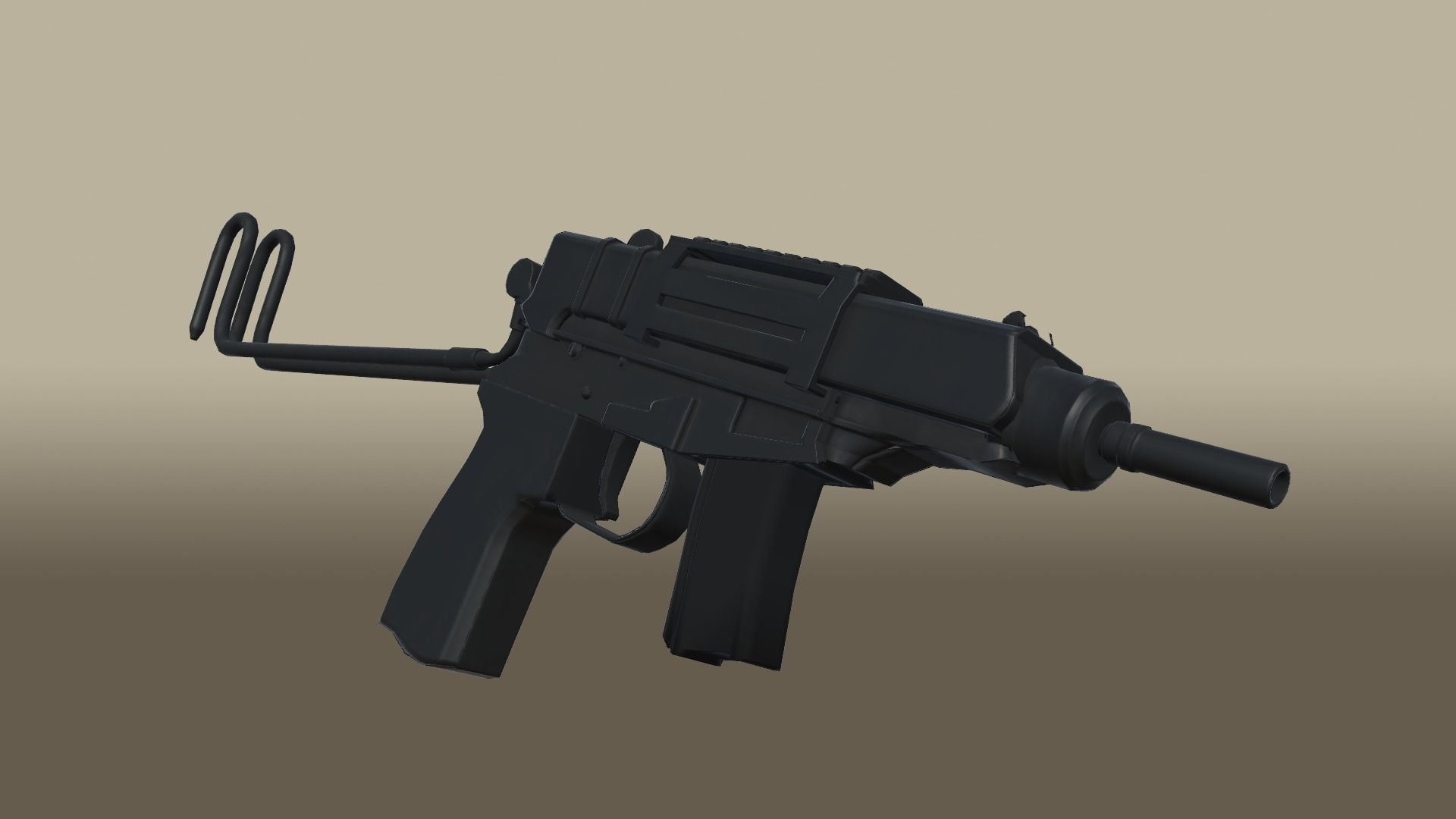 Mini Machine Pistol Low-poly 3D model_4